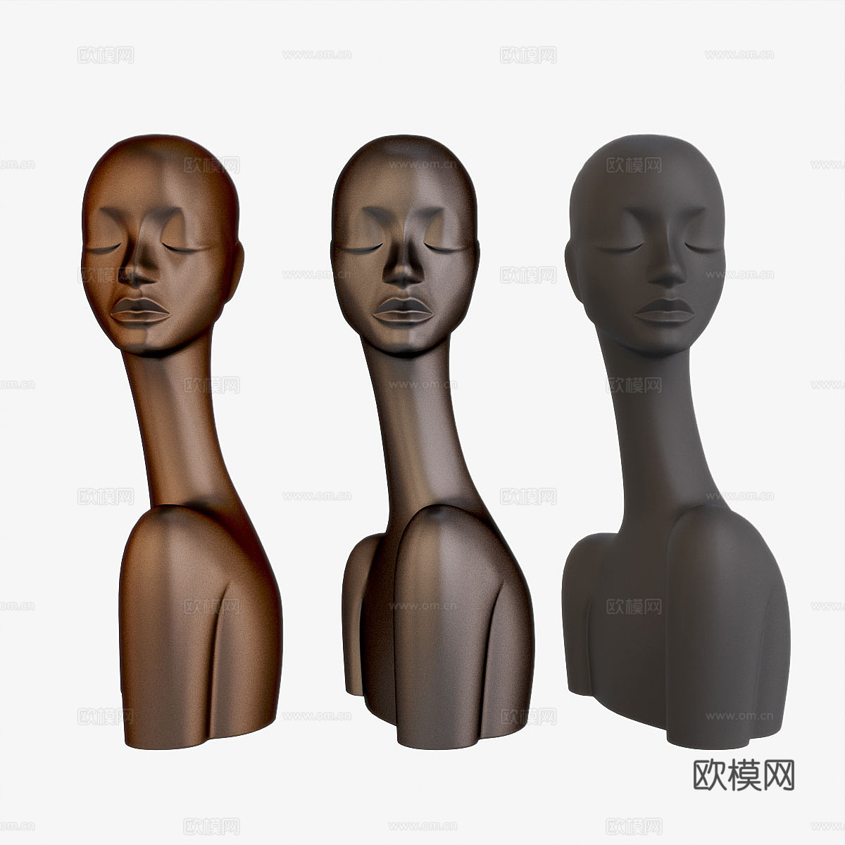 现代抽象人物雕塑3d模型