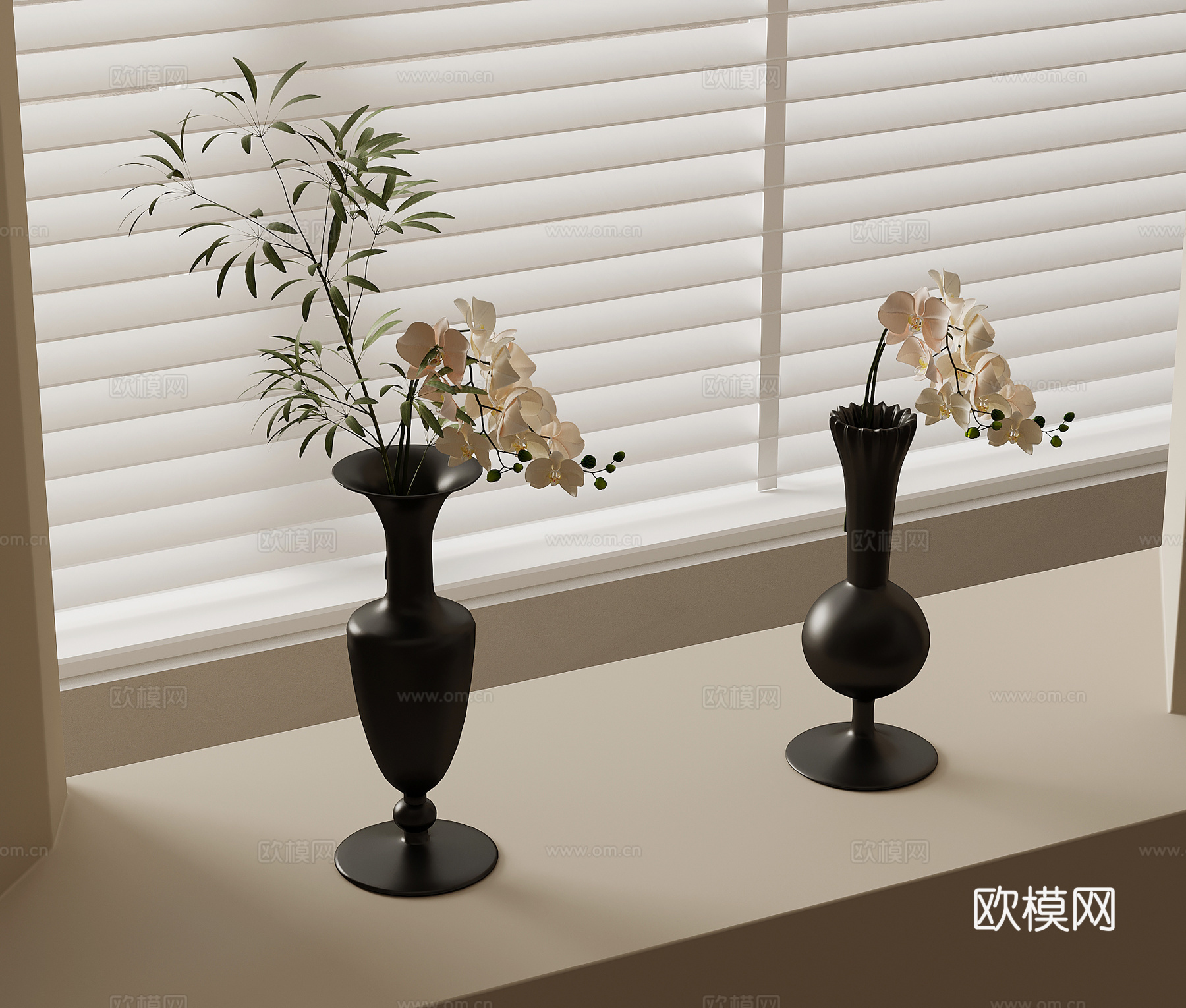 法式花瓶 花艺su模型