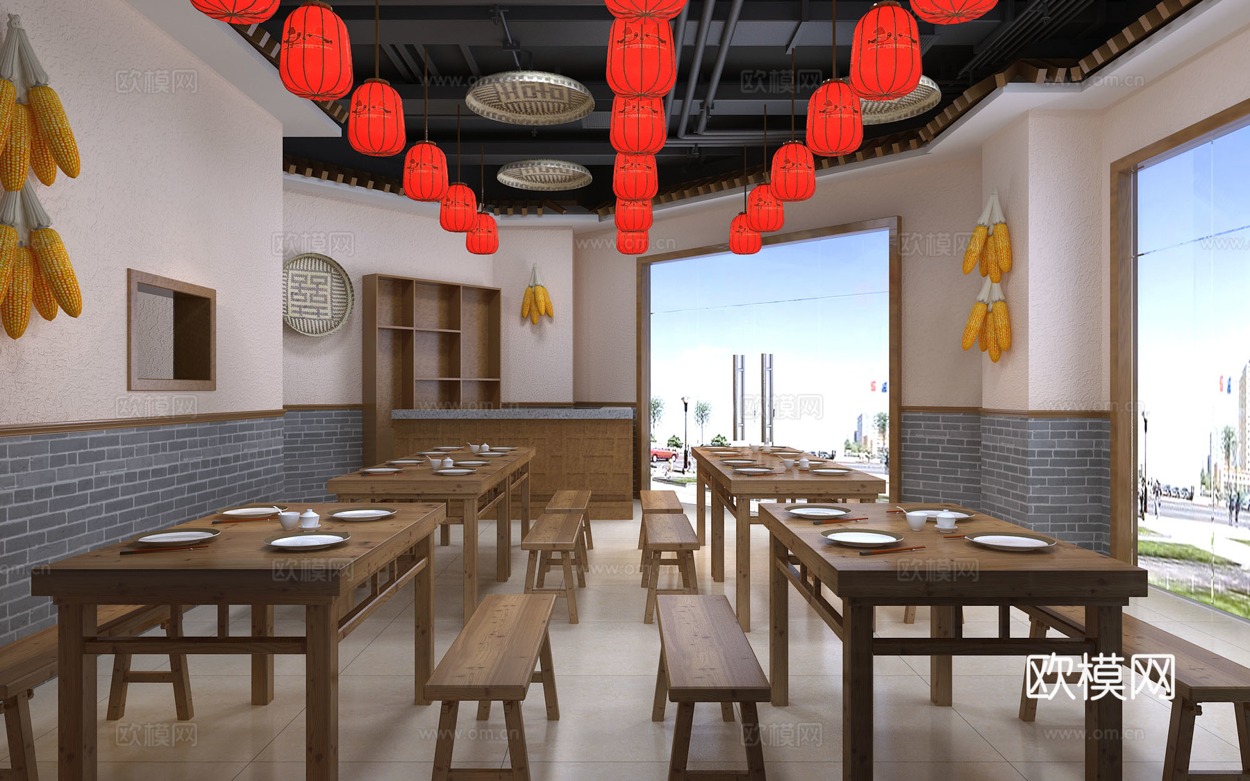 其它民俗风格饭店3d模型
