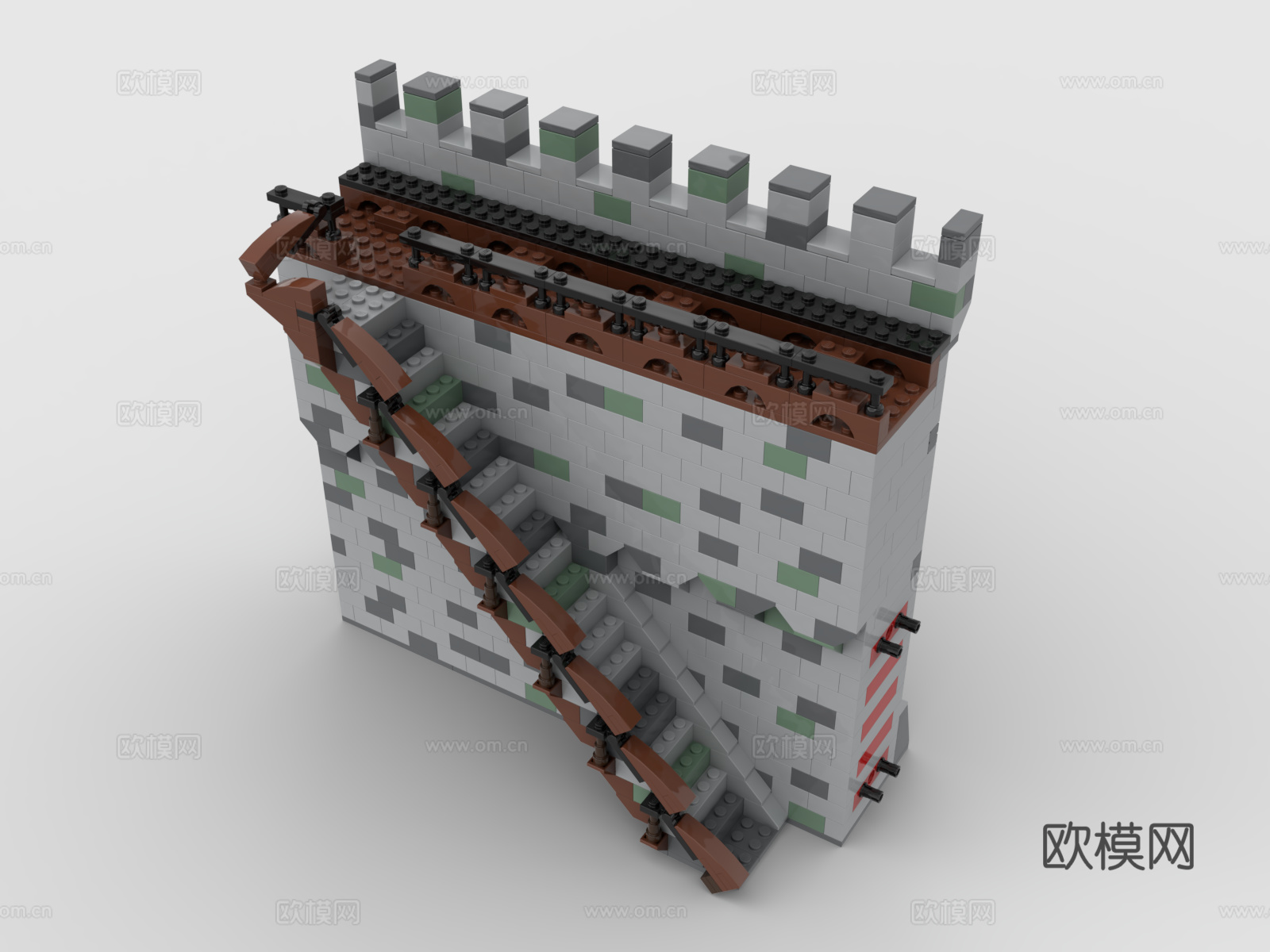 乐高 LEGO 玩具 积木 城堡 城墙 高墙3d模型