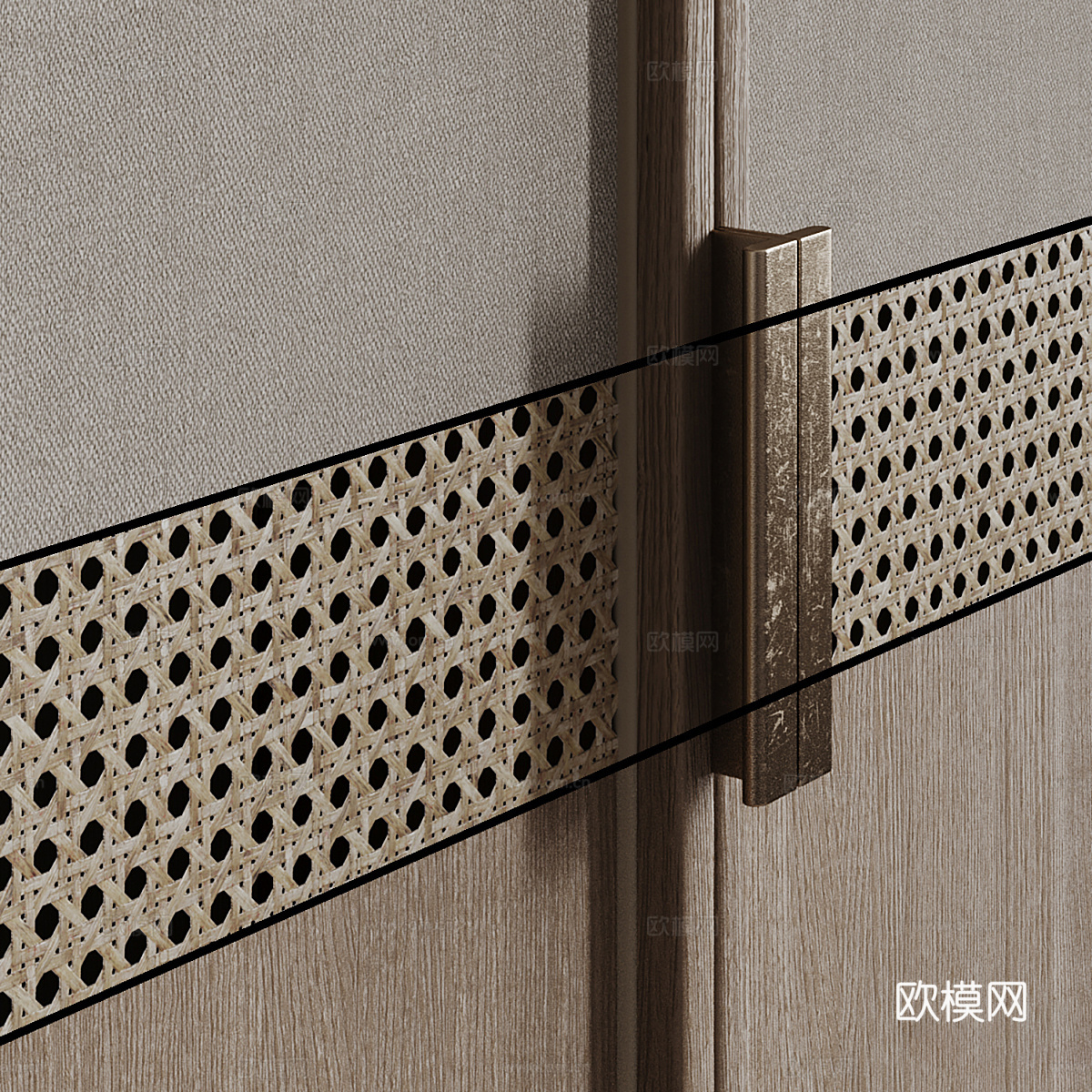 新中式侘寂开门衣柜3d模型