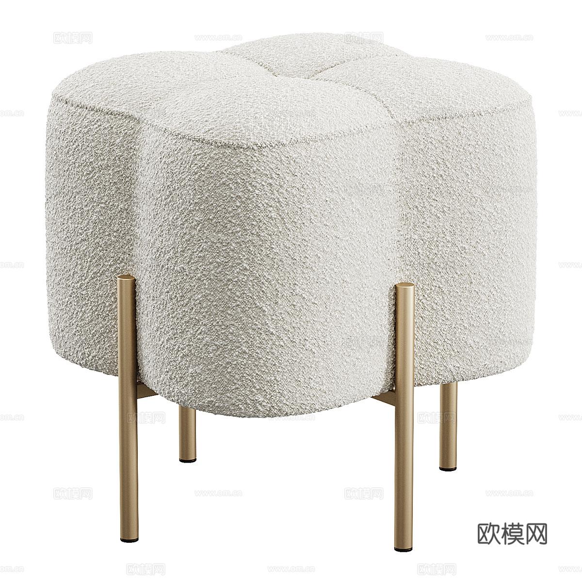 新中式轻奢布艺凳子3d模型