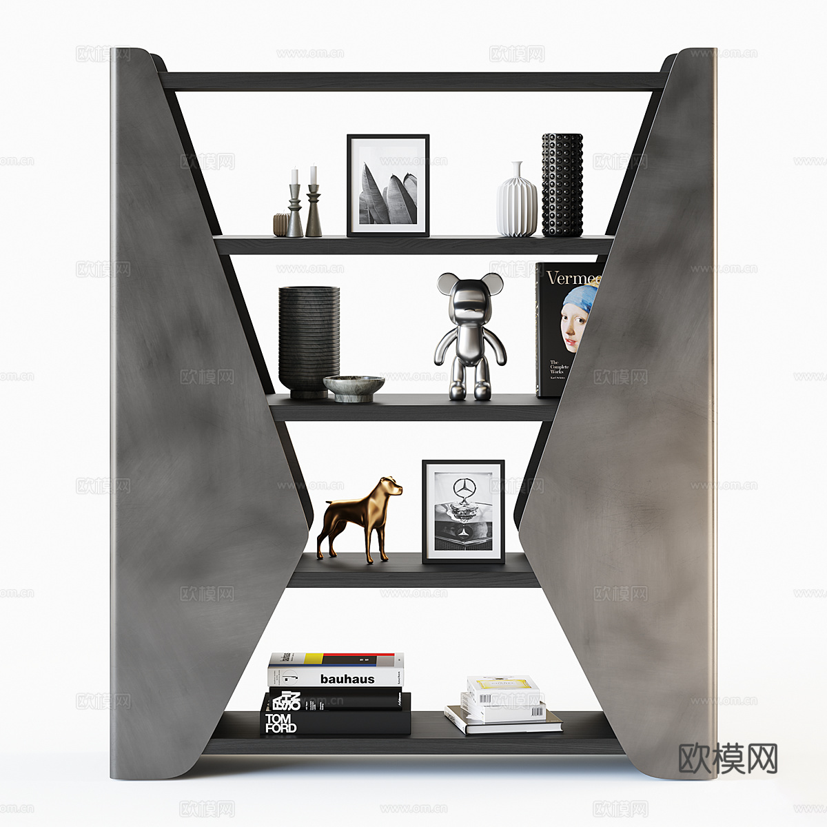 现代轻奢装饰书架3d模型