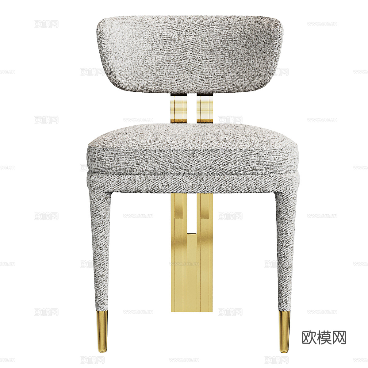 现代意式轻奢布艺餐椅3d模型