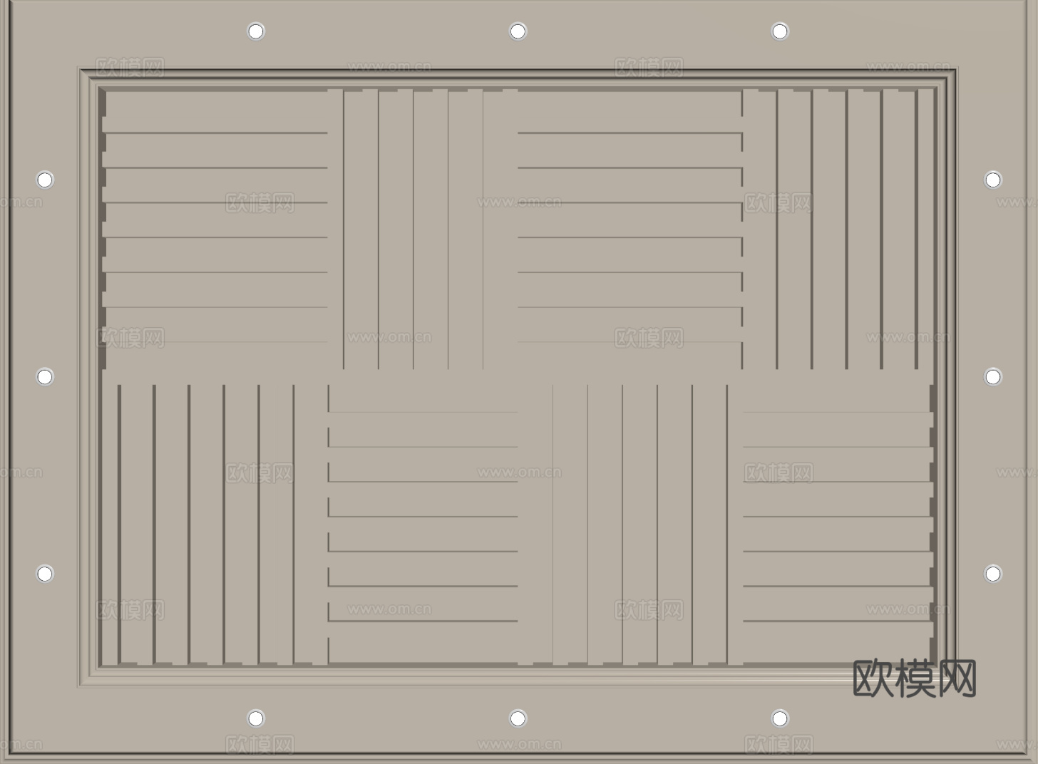法式天花吊顶 石膏板吊顶 石膏线吊顶su模型下载（渲染图2）