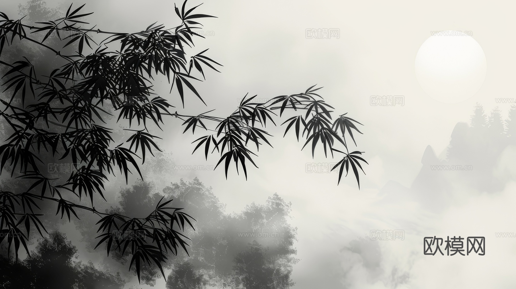 中式竹子竹林壁纸壁画