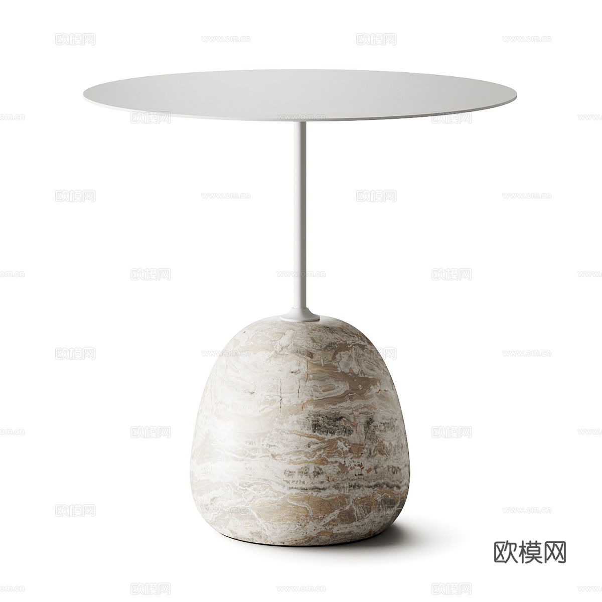 现代极简圆边几3d模型