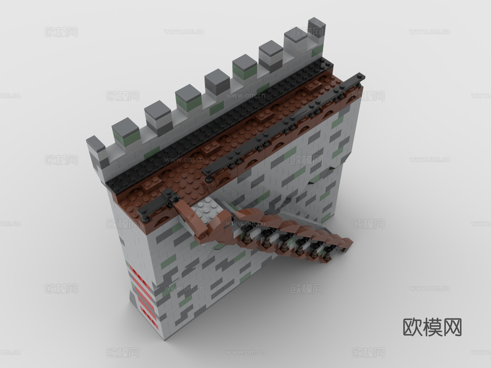 乐高 LEGO 玩具 积木 城堡 城墙 高墙3d模型