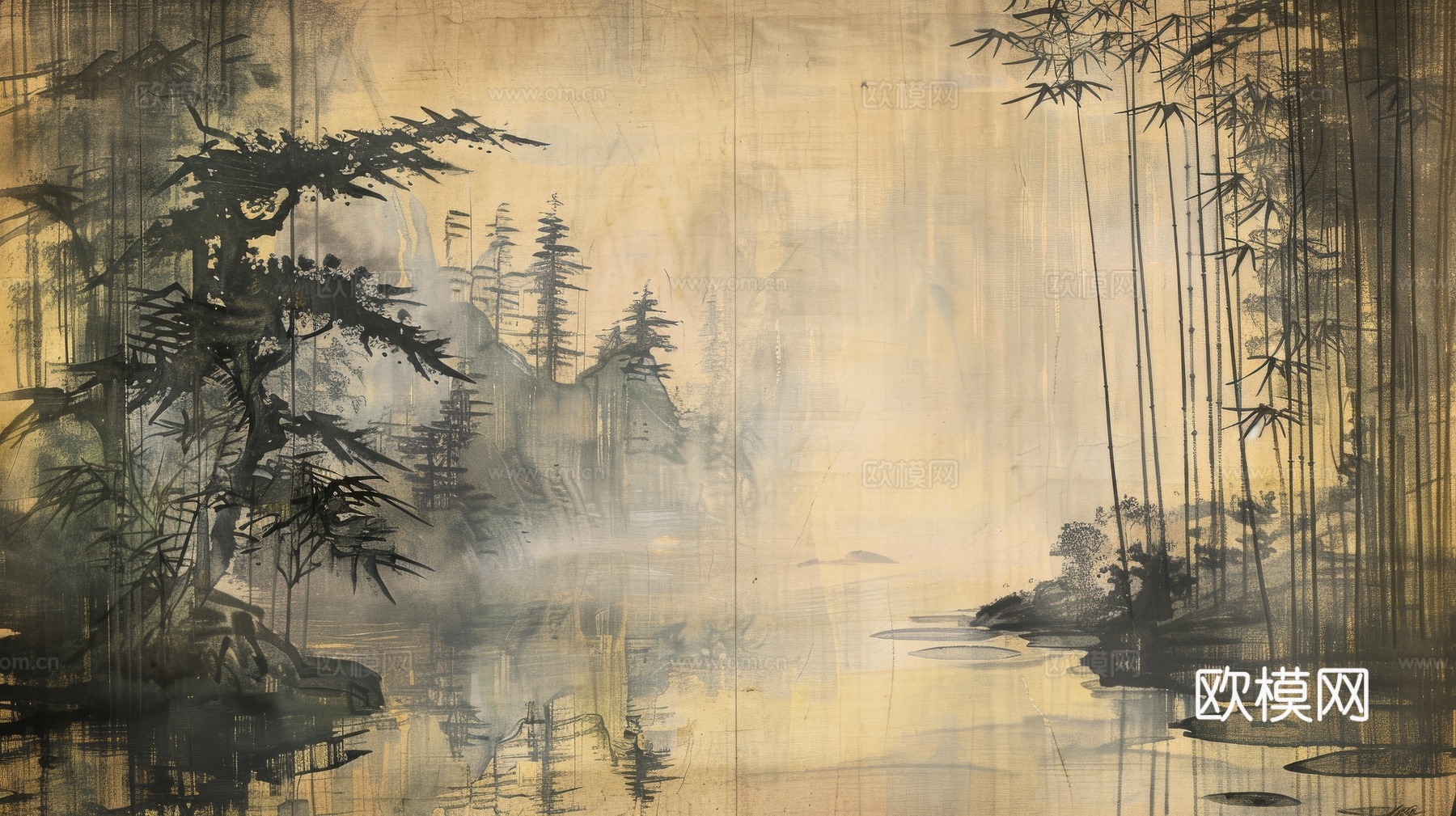 中式竹子竹林壁纸壁画