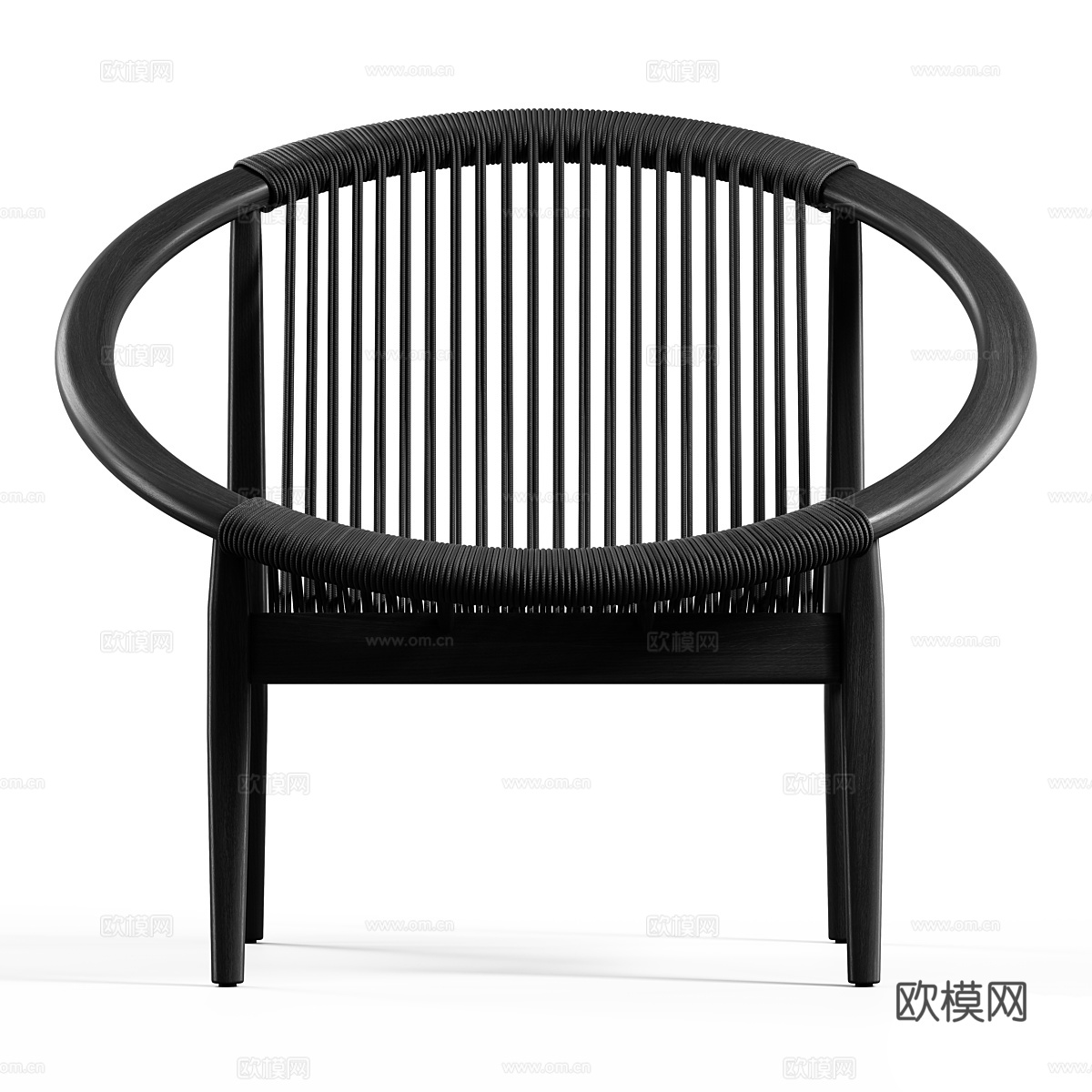 新中式藤编休闲椅3d模型