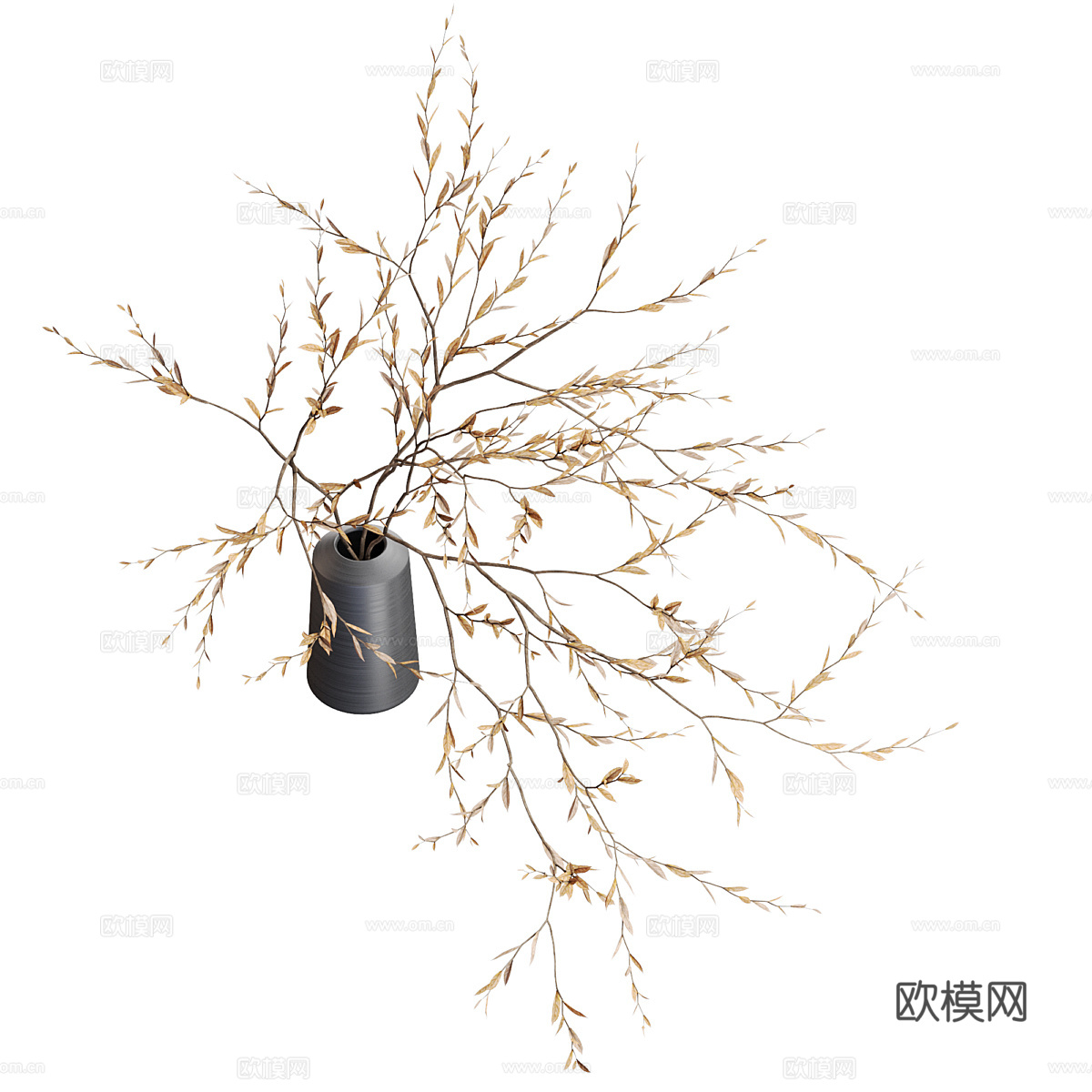 新中式花瓶花艺3d模型