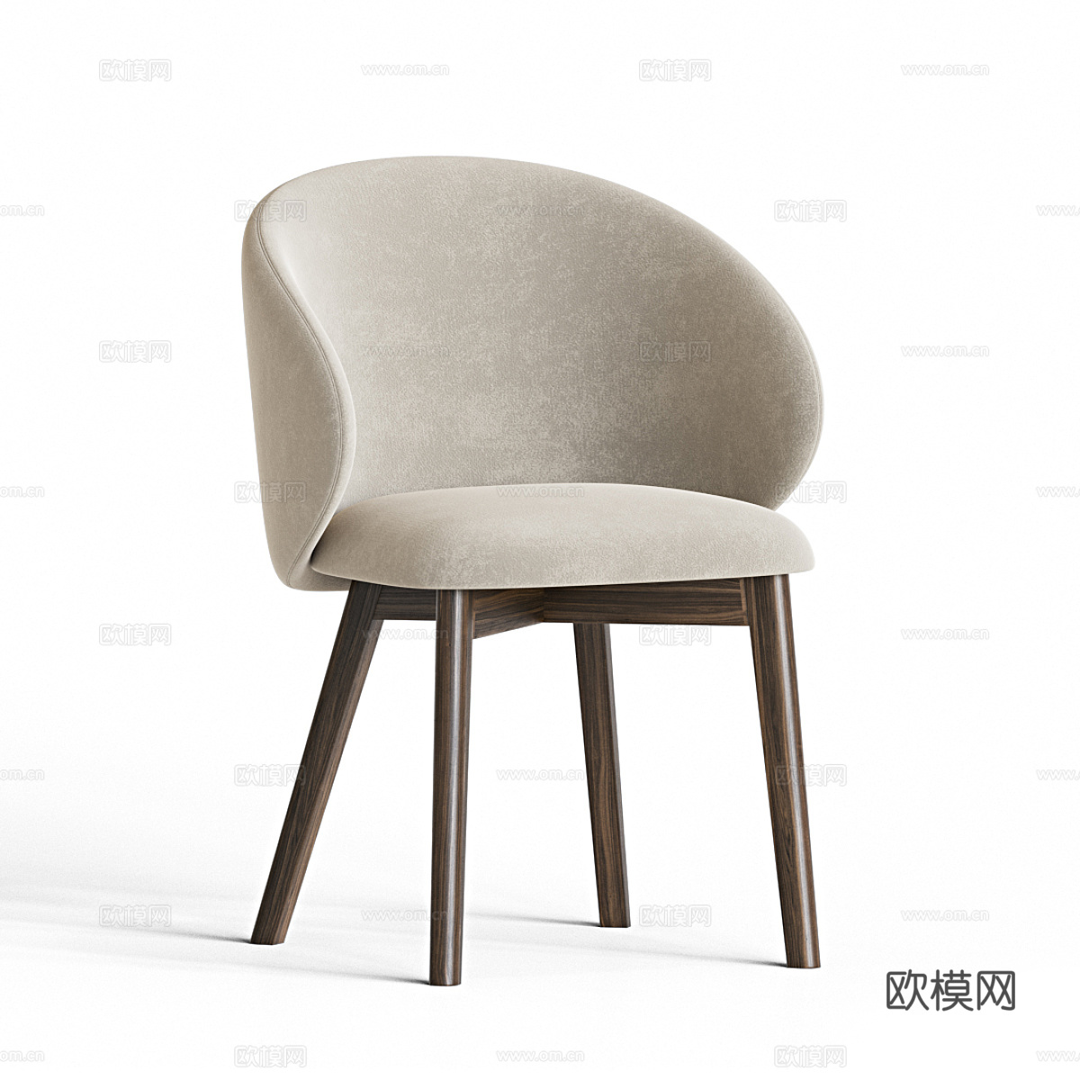 现代意式圆餐桌椅3d模型