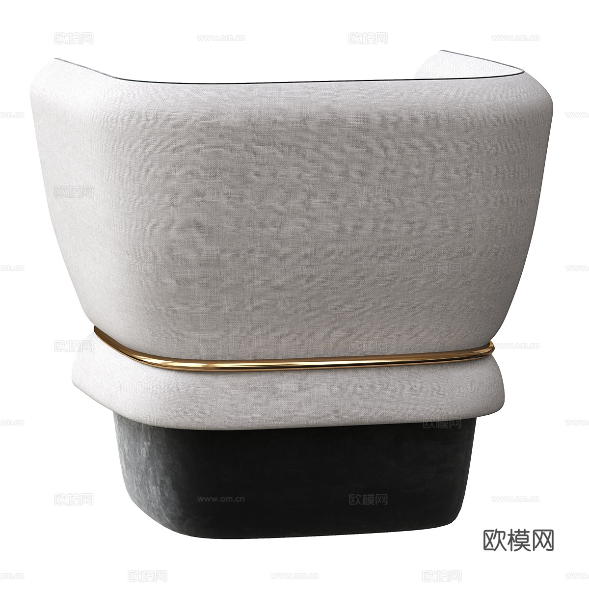 现代意式布艺沙发椅3d模型