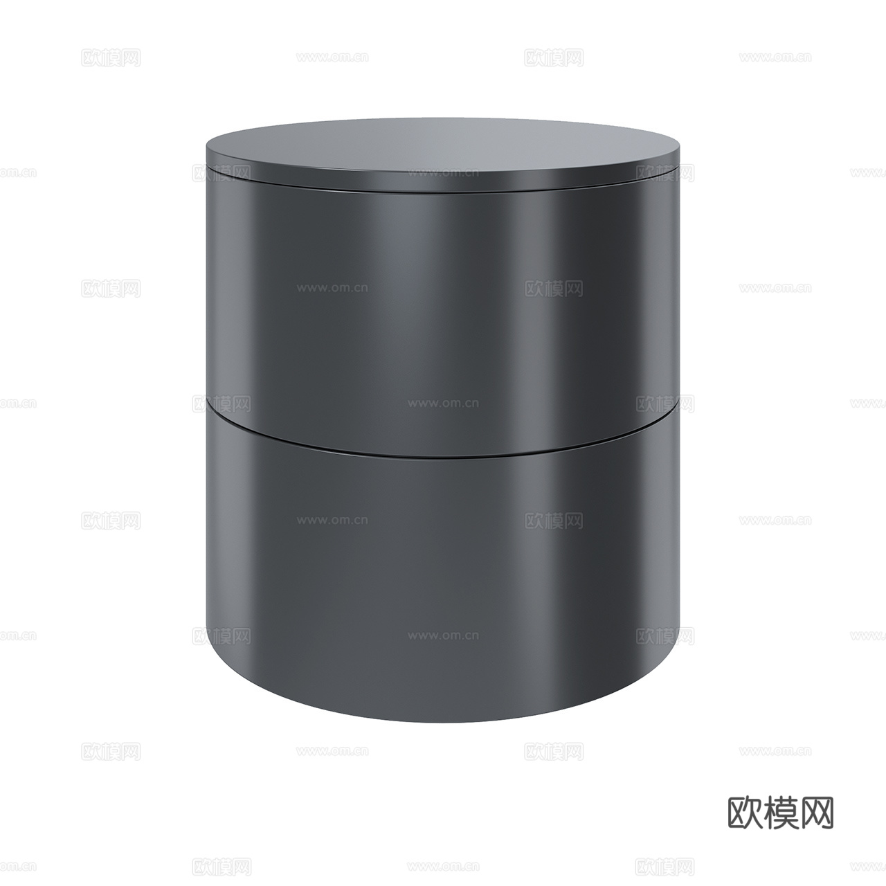 Caccaro 极简床头柜 圆形床头柜 抽屉柜3d模型