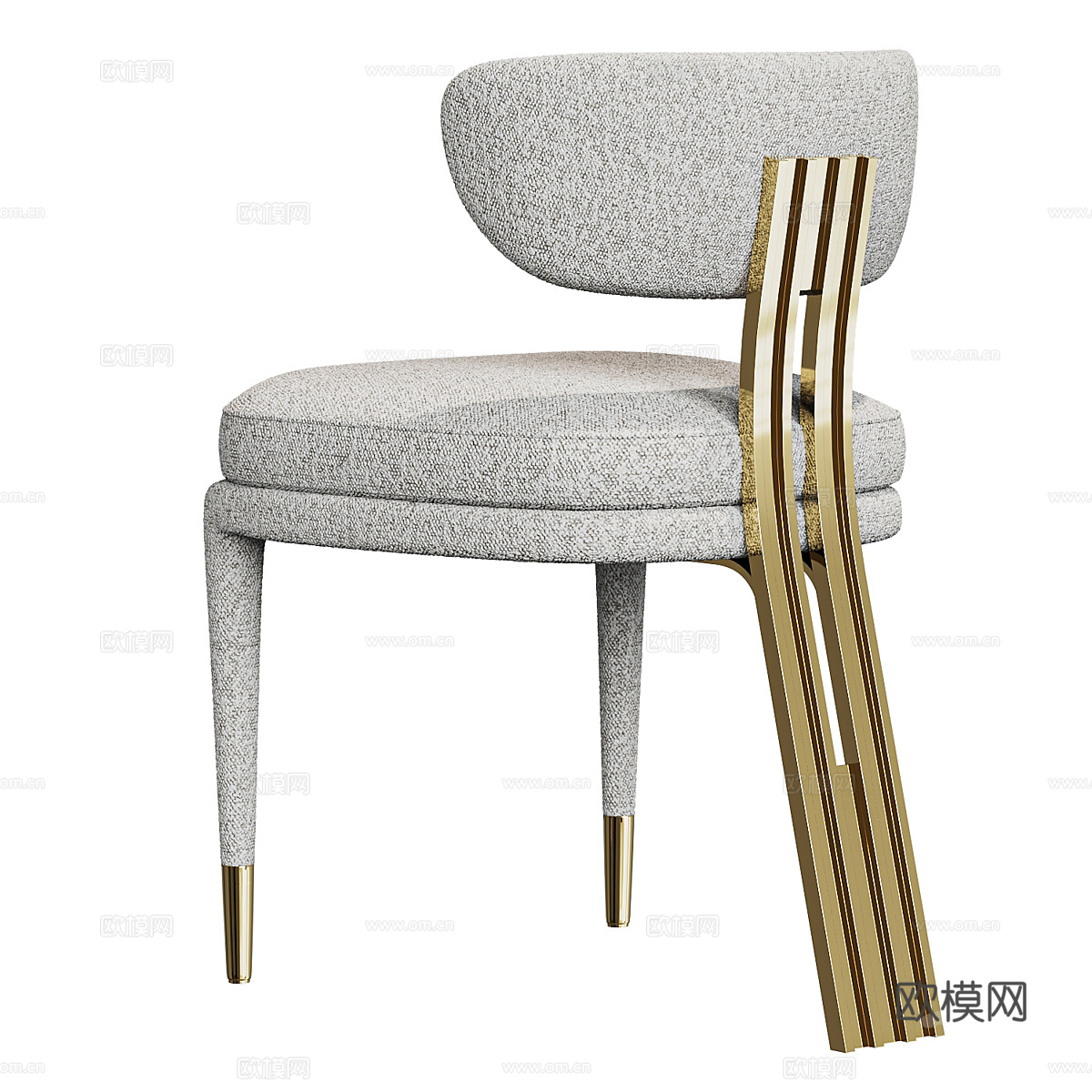 现代意式轻奢布艺餐椅3d模型
