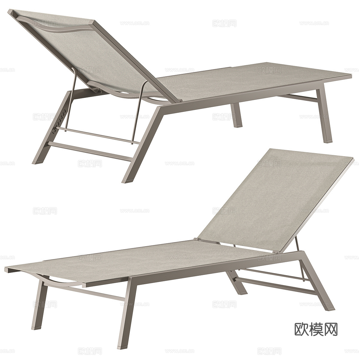 现代极简布艺躺椅3d模型