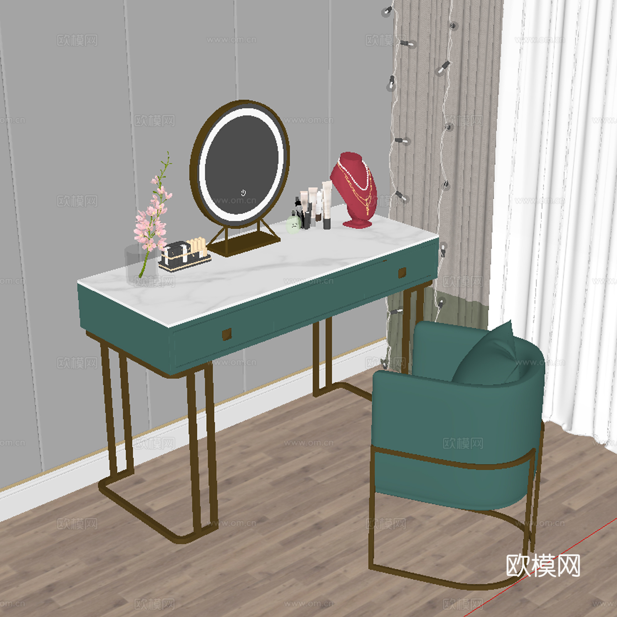 现代梳妆台su模型