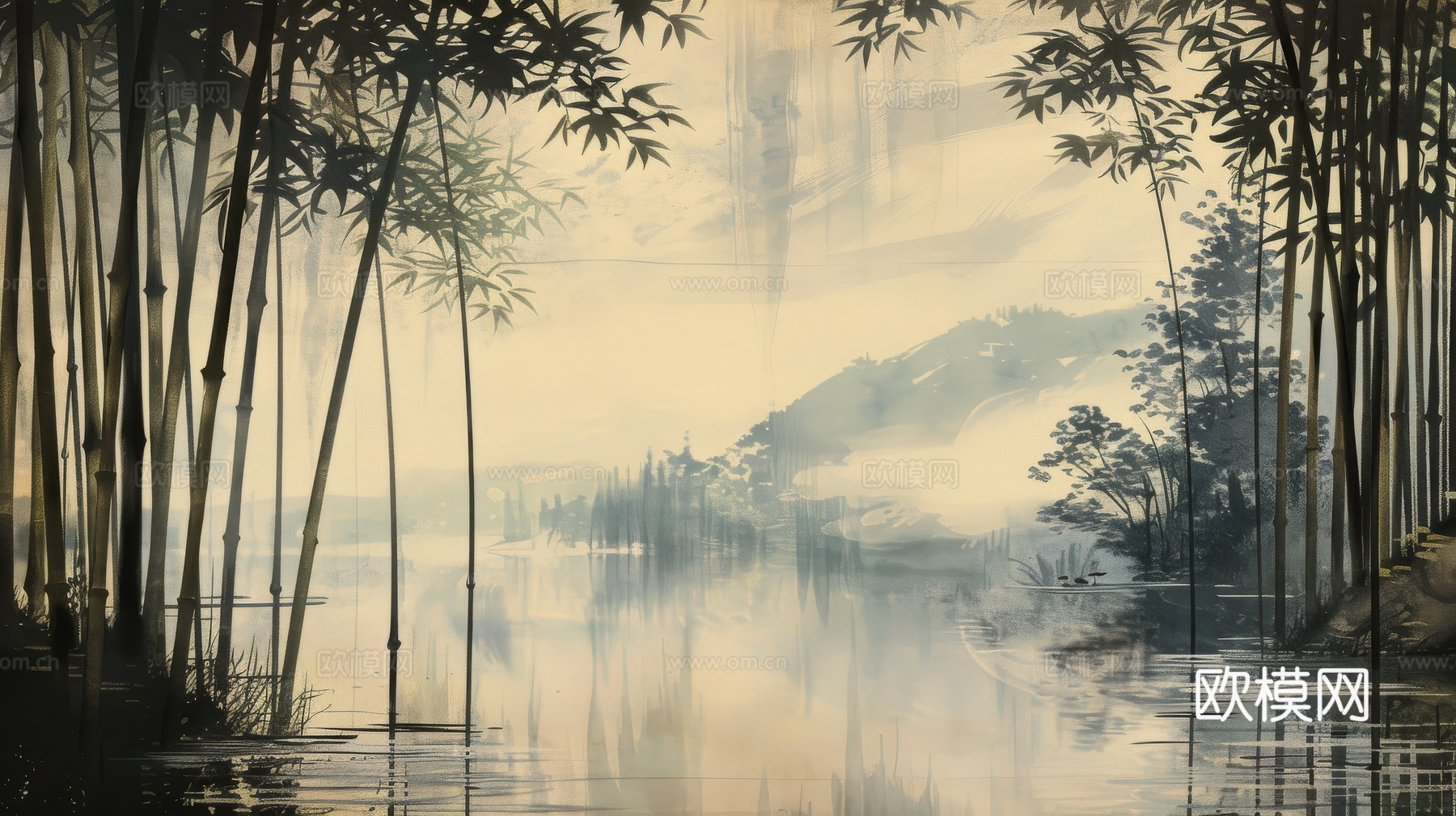 中式竹子竹林壁纸壁画