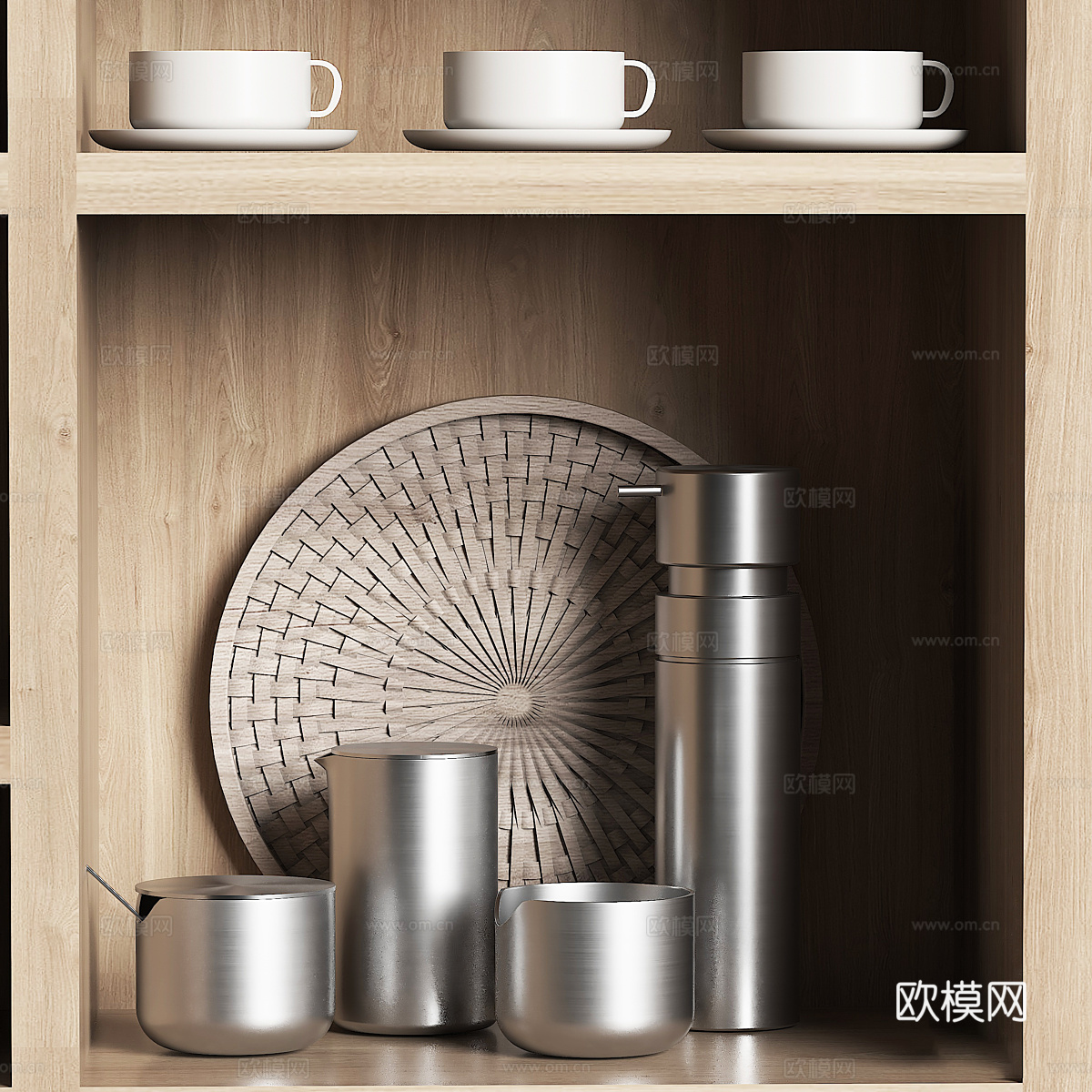 现代厨房餐具柜3d模型