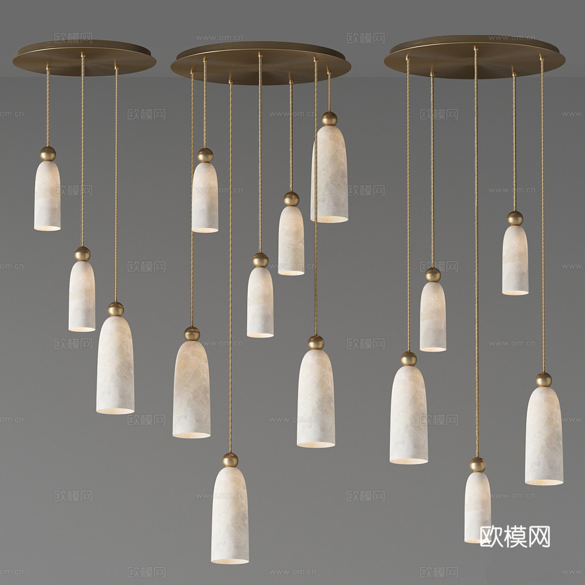 新中式轻奢装饰吊灯3d模型