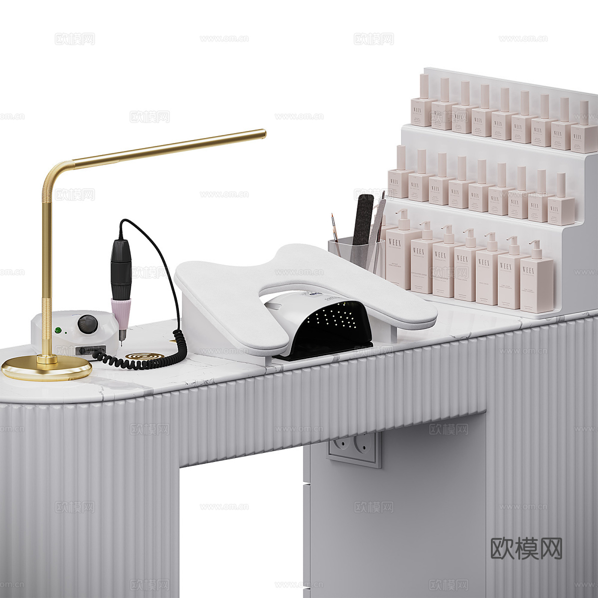 现代奶油风美甲台3d模型