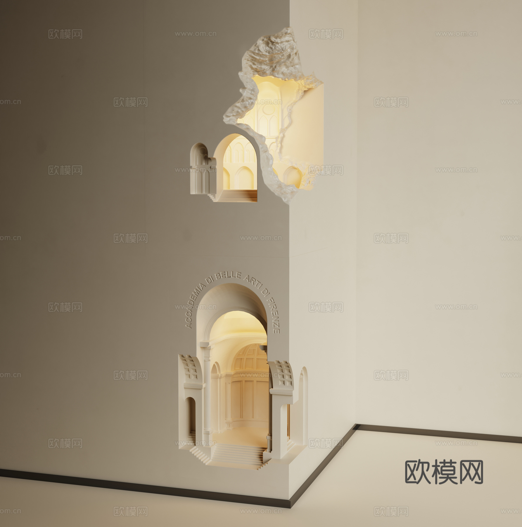 现代石膏壁灯3d模型