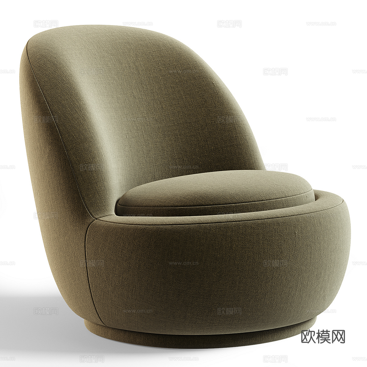 现代奶油风布艺沙发椅3d模型