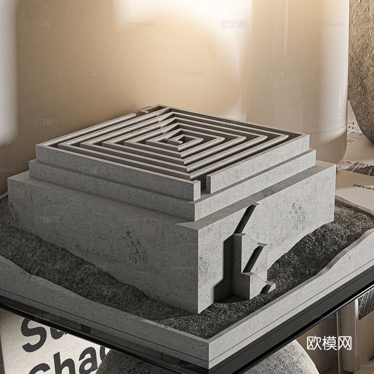 现代侘寂饰品摆件组合3d模型