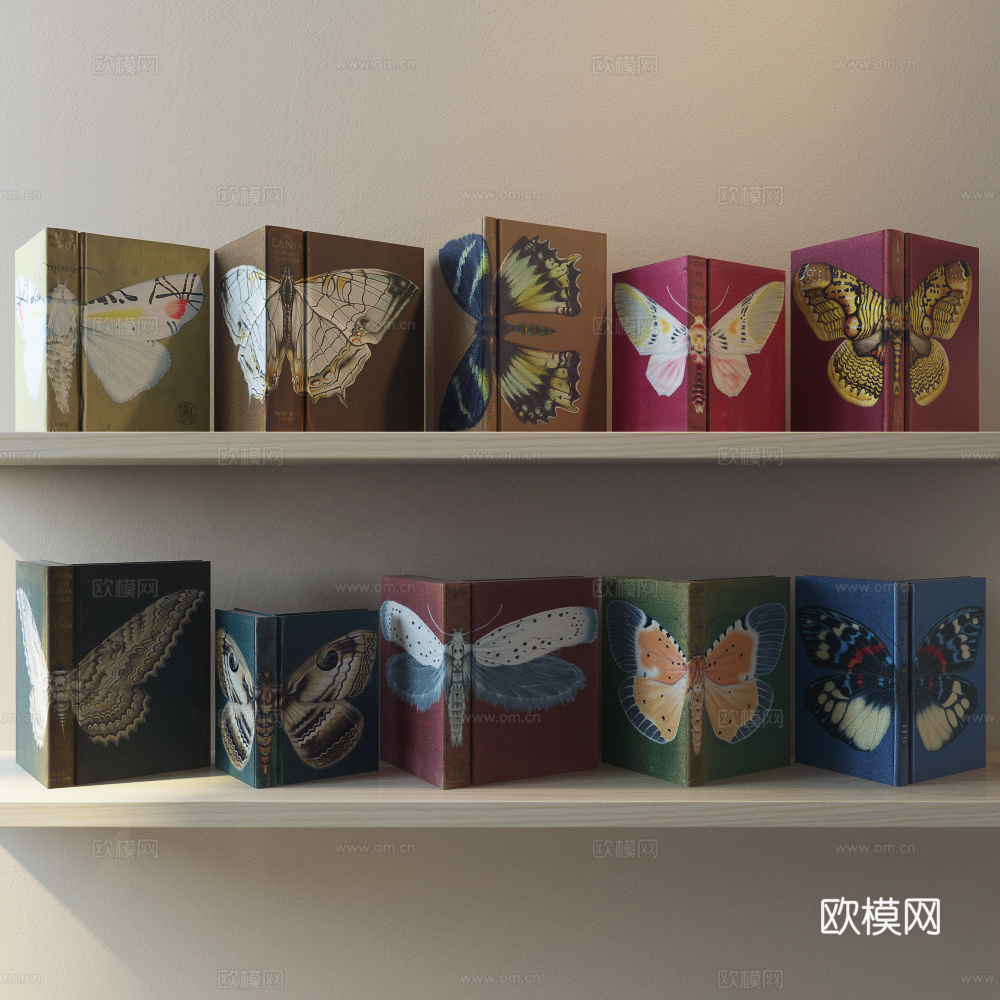 美式复古书籍3d模型