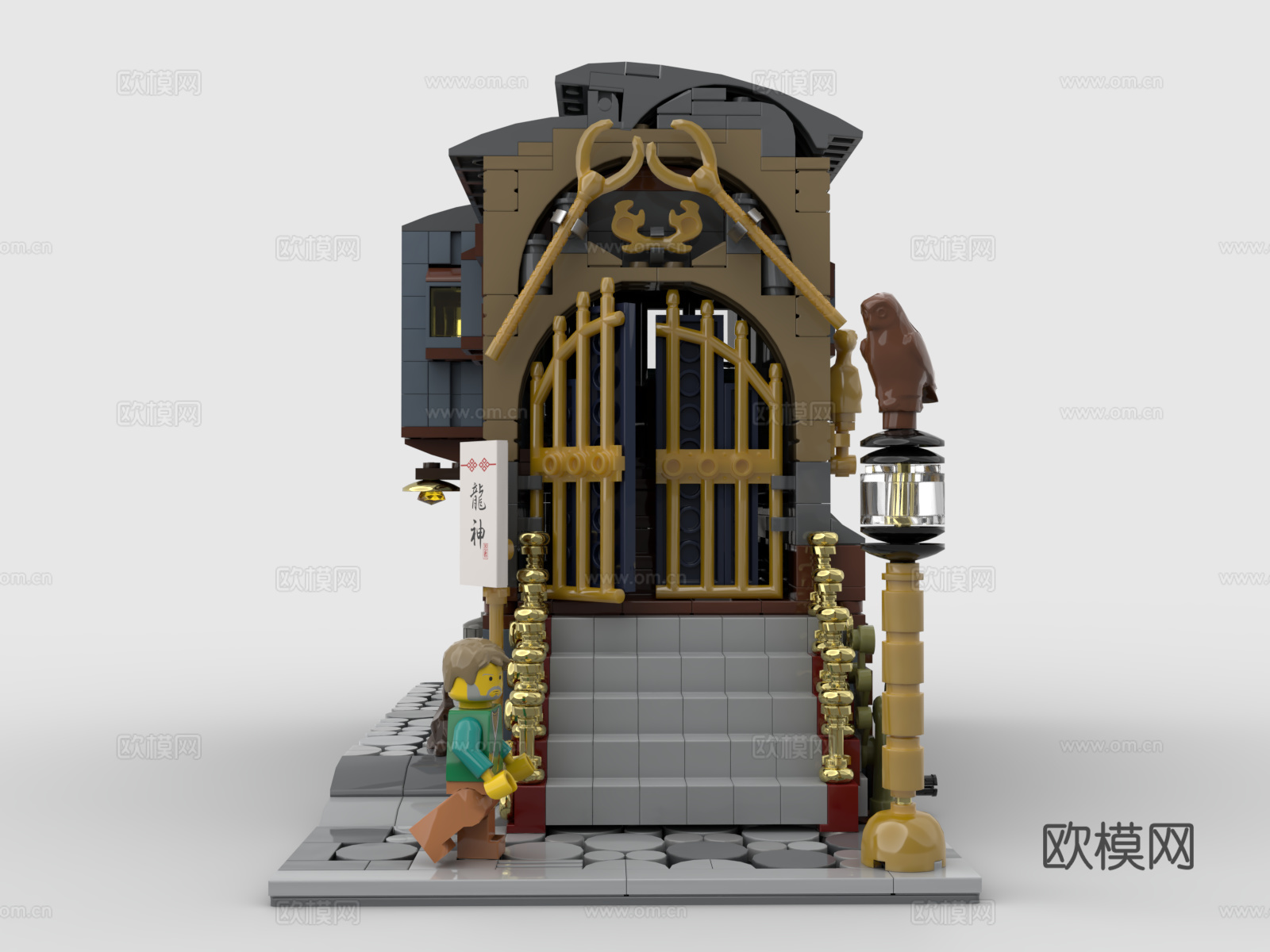 乐高 LEGO 玩具 积木 日式 建筑 店铺 商铺 武士3d模型