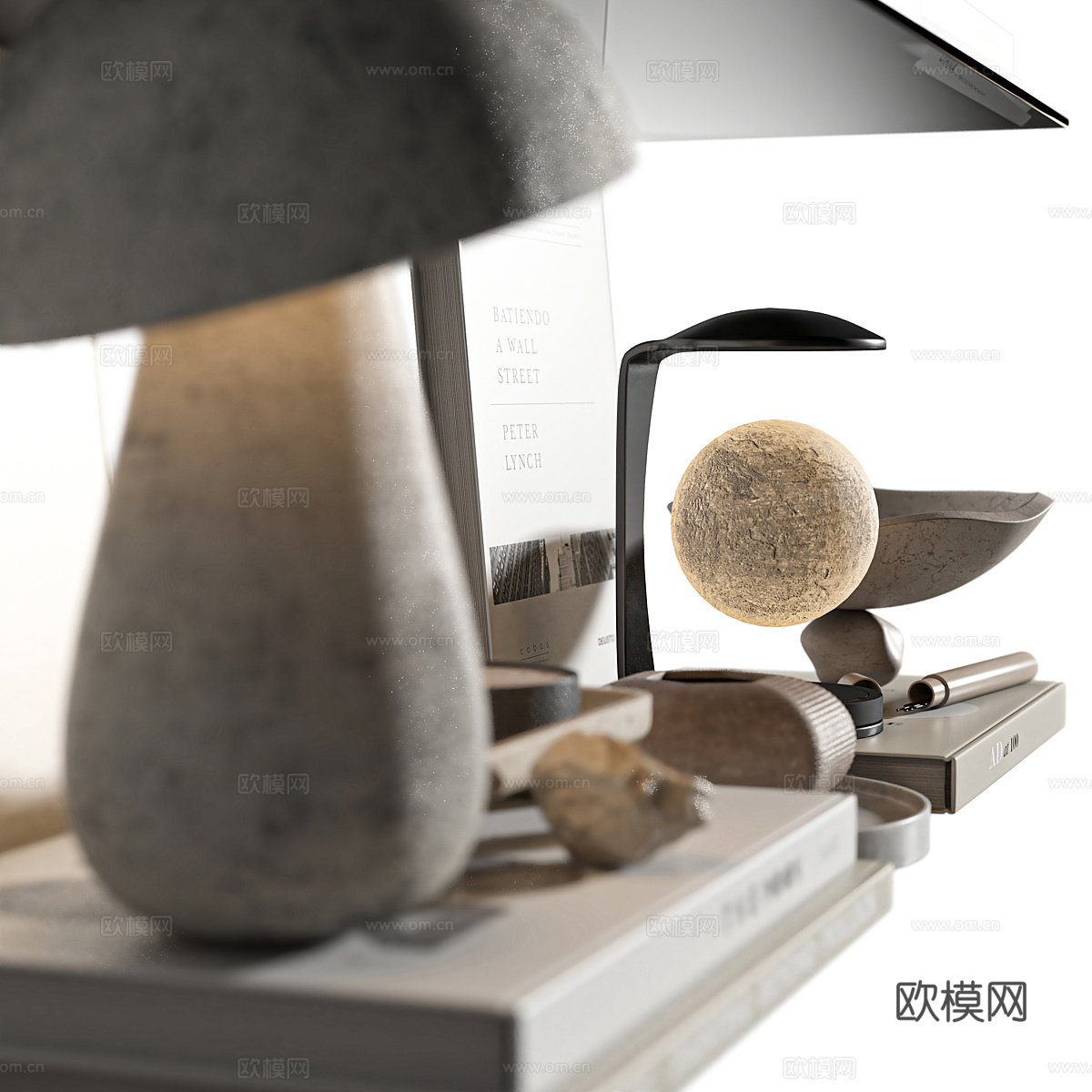 现代侘寂饰品摆件组合3d模型