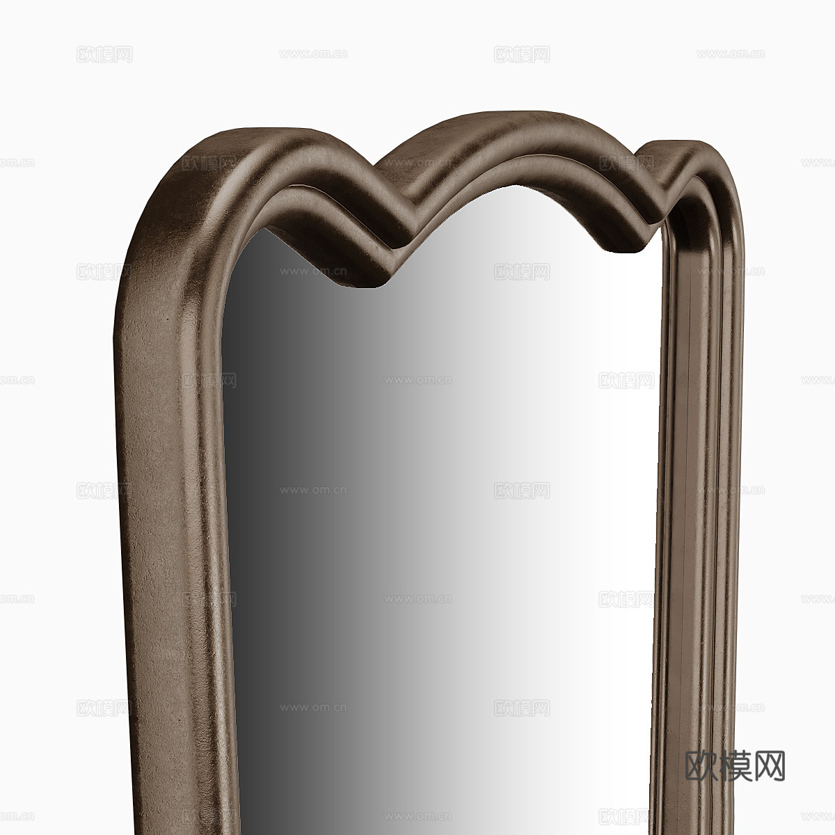美式简约木框装饰镜3d模型