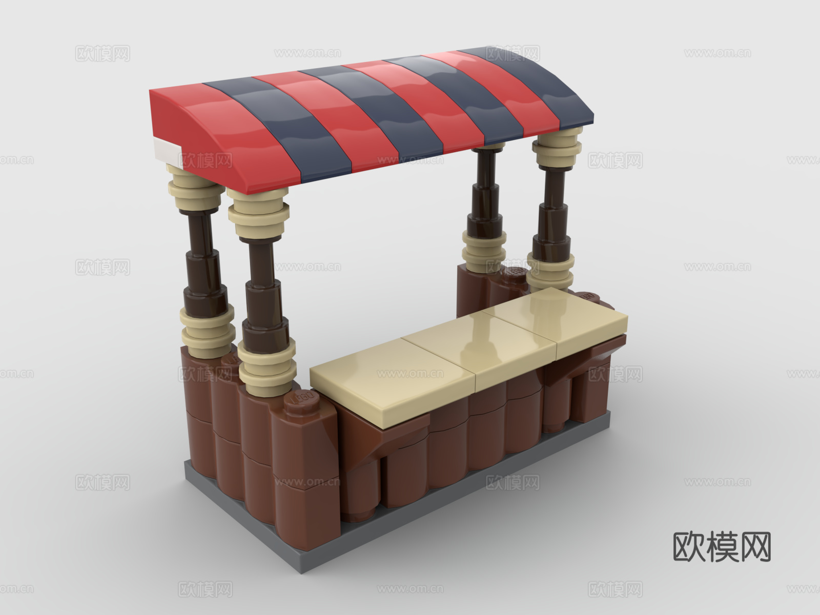 乐高 LEGO 玩具 积木 露天摊位3d模型