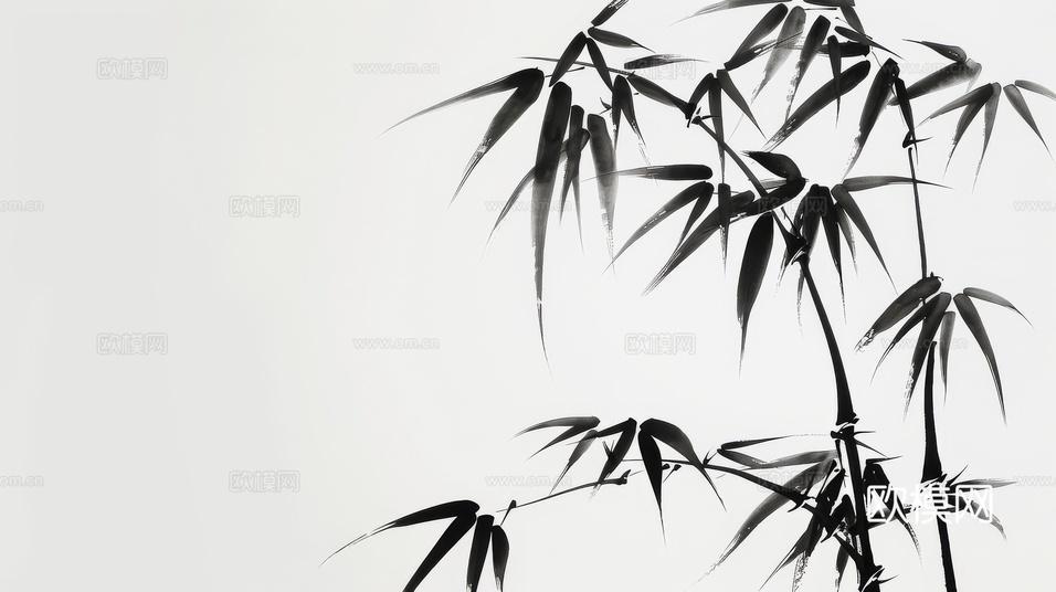中式竹子竹林壁纸壁画下载(渲染图6)