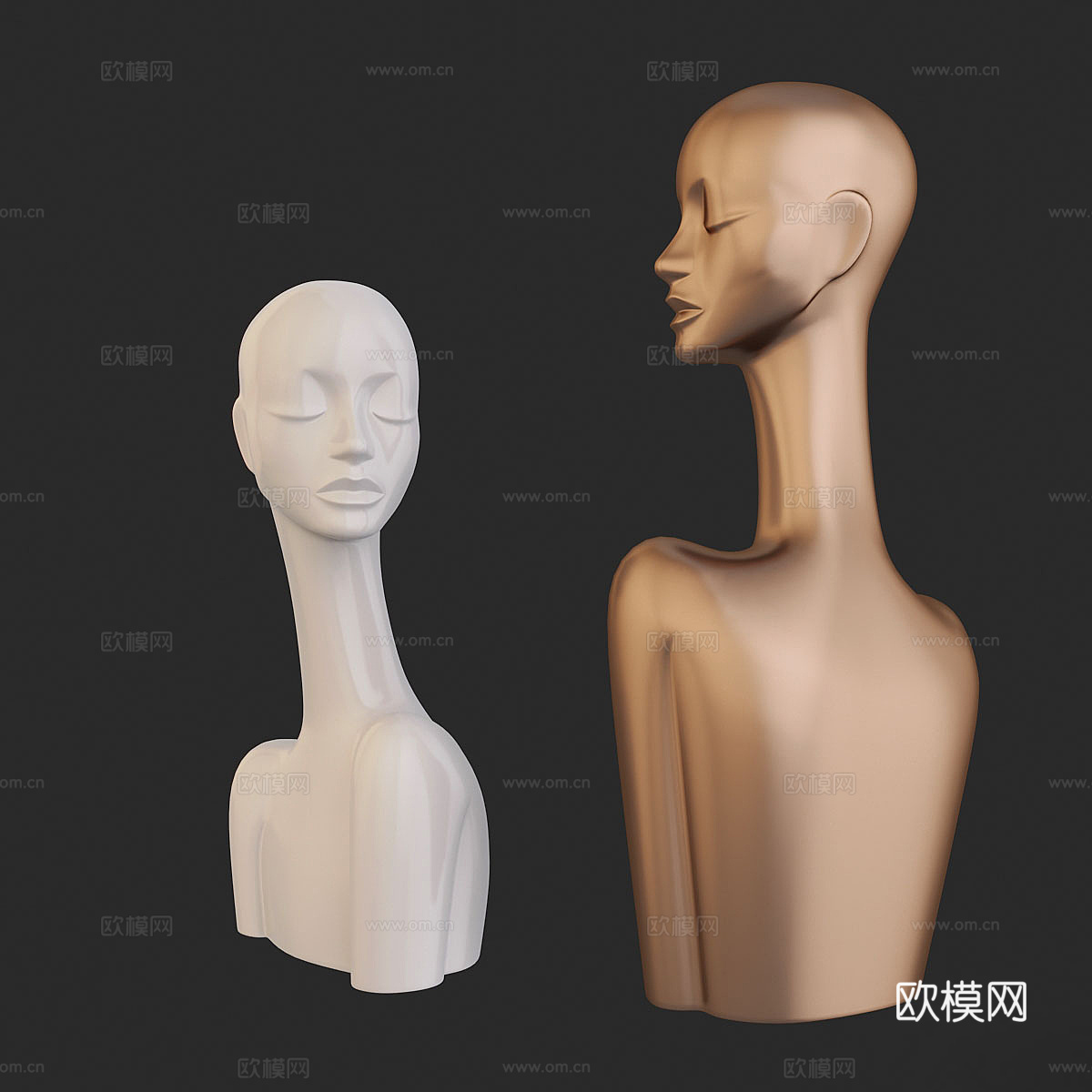 现代抽象人物雕塑3d模型