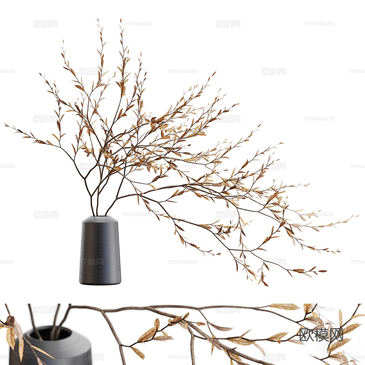 新中式花瓶花艺3d模型