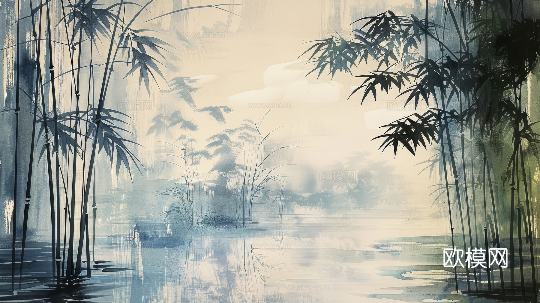 中式竹子竹林壁纸壁画
