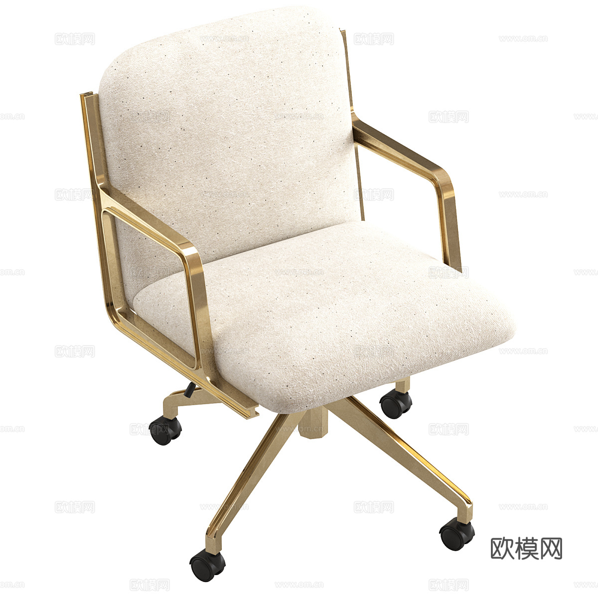 现代轻奢布艺办公椅3d模型