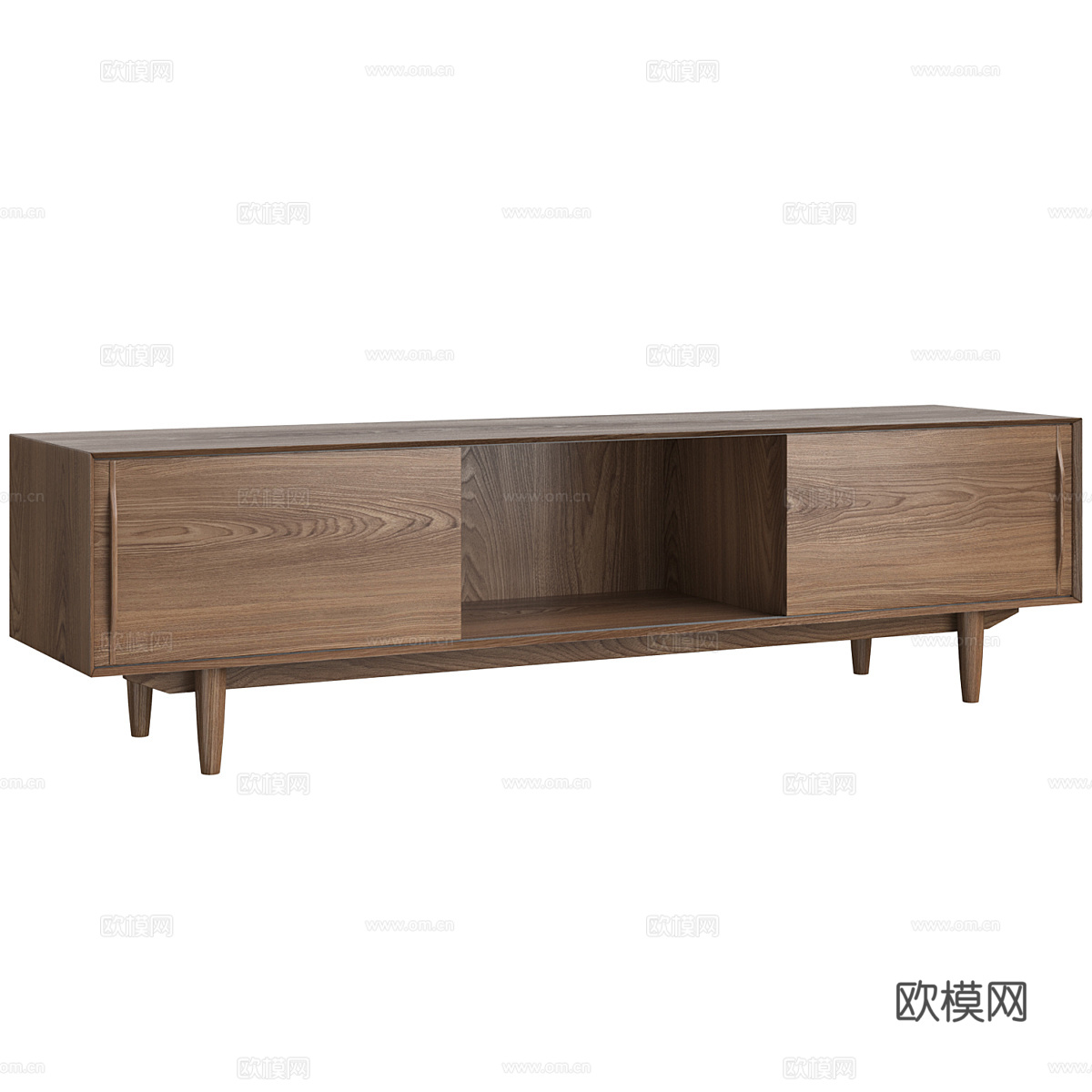 现代意式极简实木电视柜3d模型