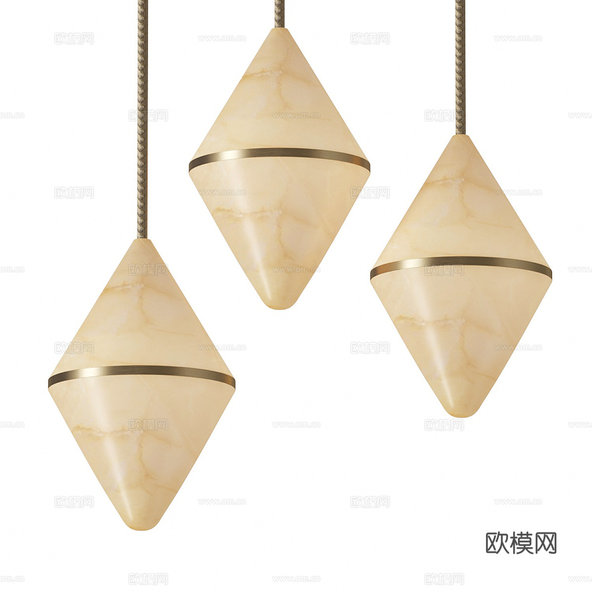 新中式轻奢装饰吊灯3d模型