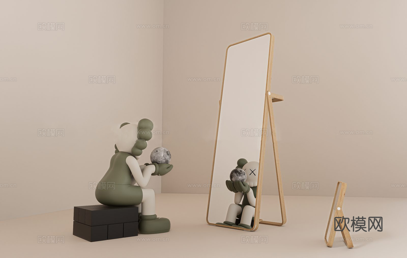现代简约潮玩雕塑su模型