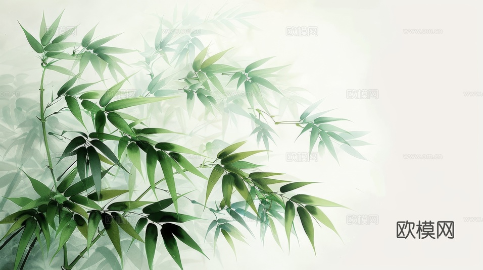 中式竹子竹林壁纸壁画下载(渲染图7)