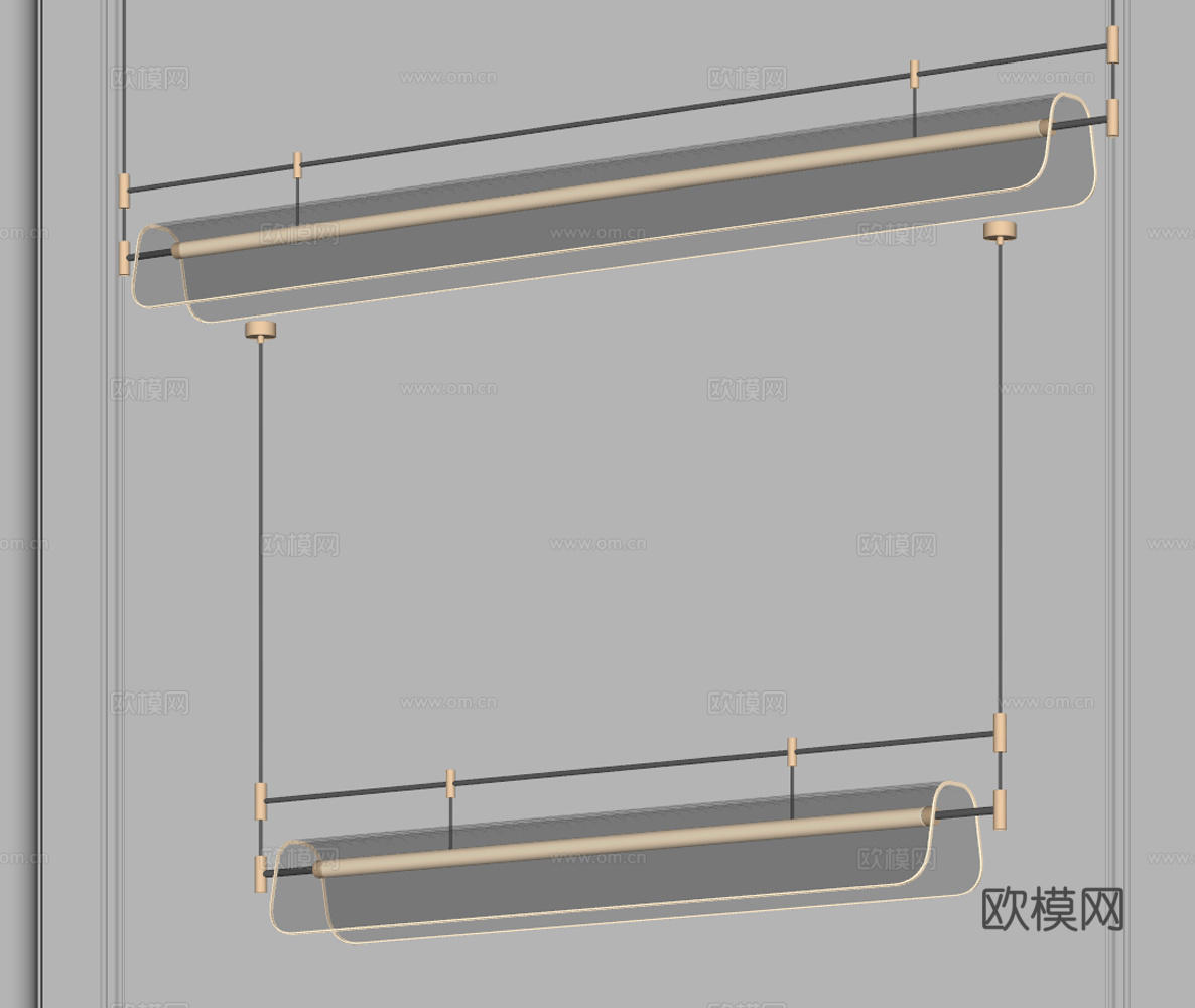 现代条形吊灯 玻璃吊灯 餐厅吊灯 书房吊灯 线性吊灯 轻奢灯su模型
