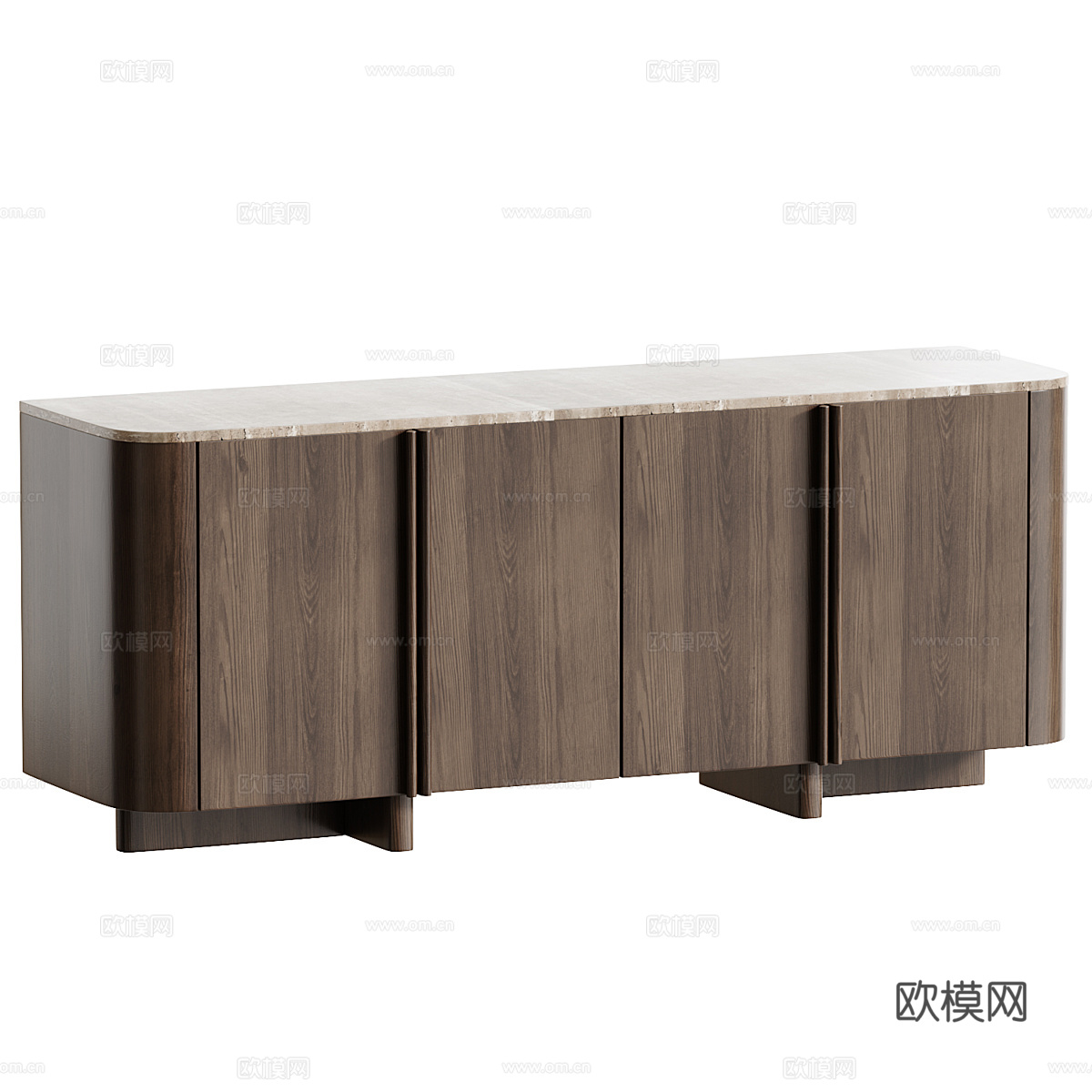 现代意式实木电视柜3d模型