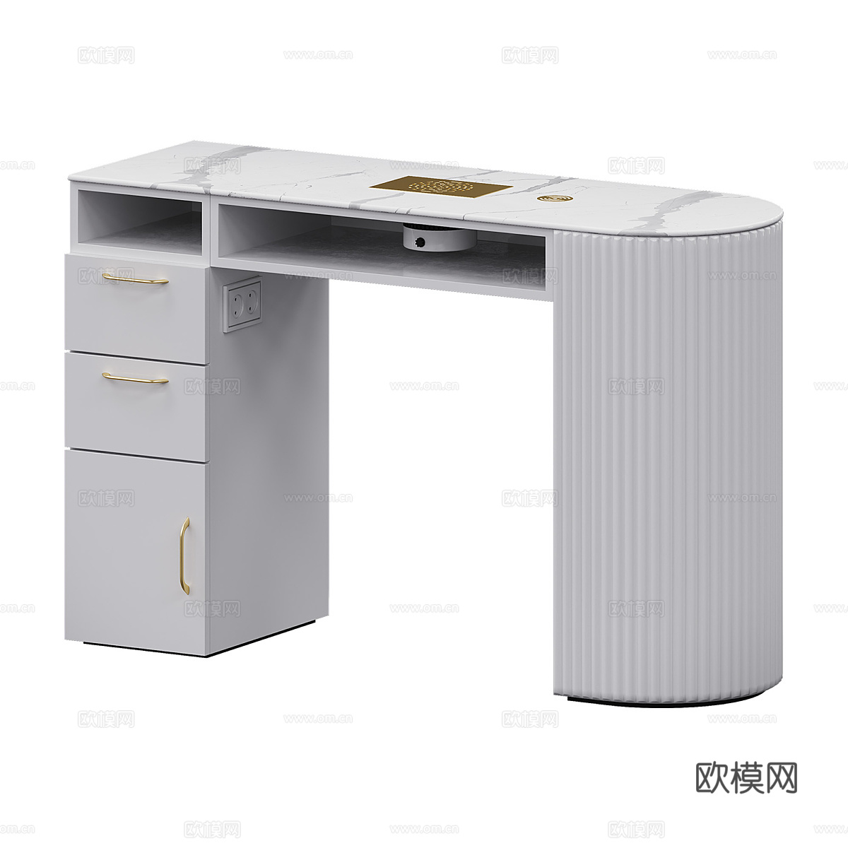 现代奶油风美甲台3d模型