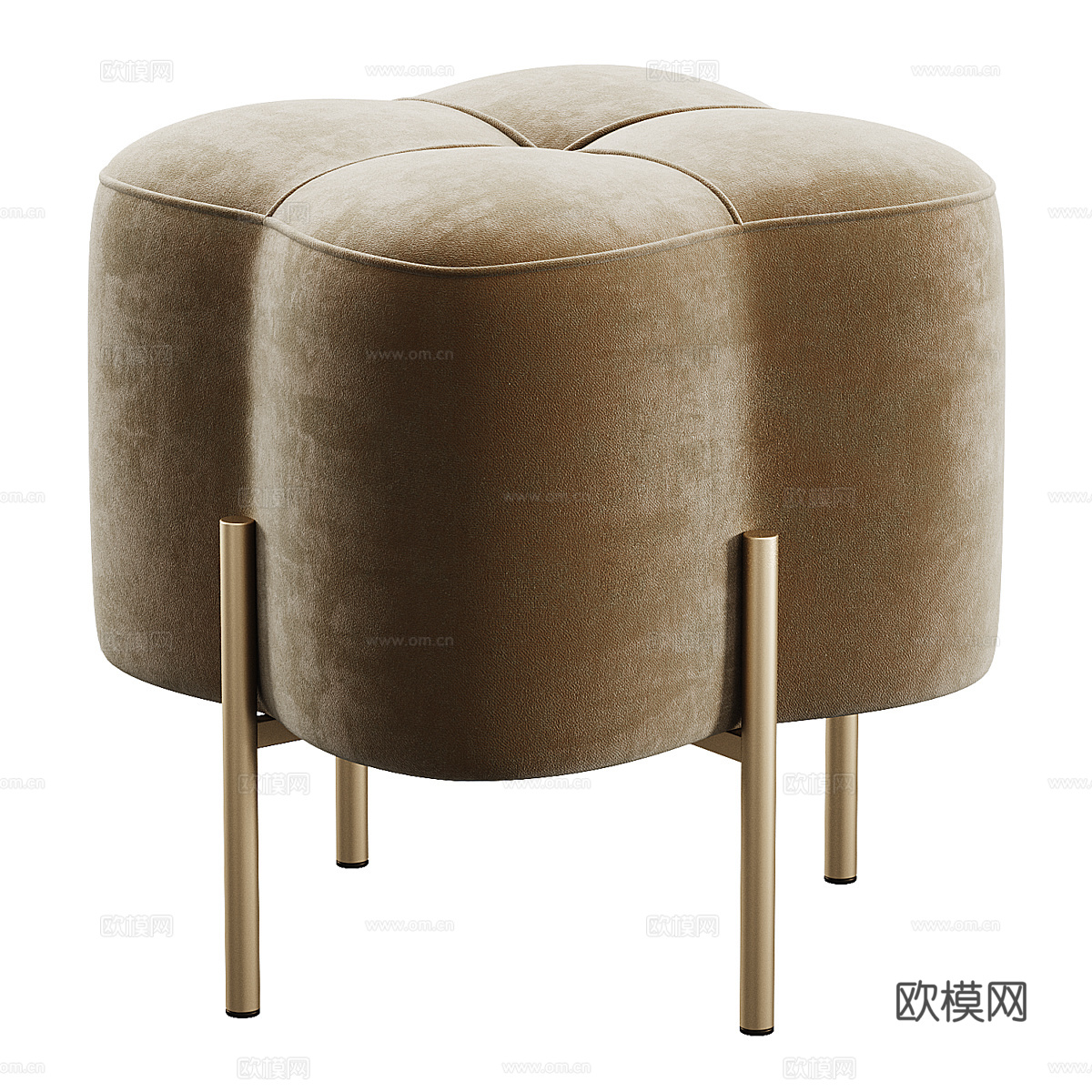 新中式轻奢布艺凳子3d模型