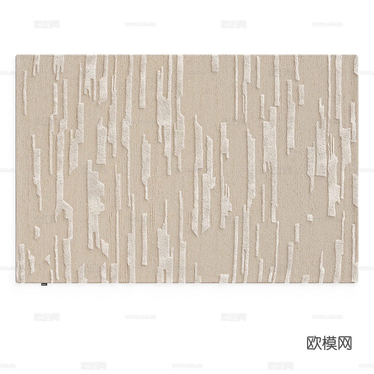 现代奶油风羊毛布艺地毯3d模型