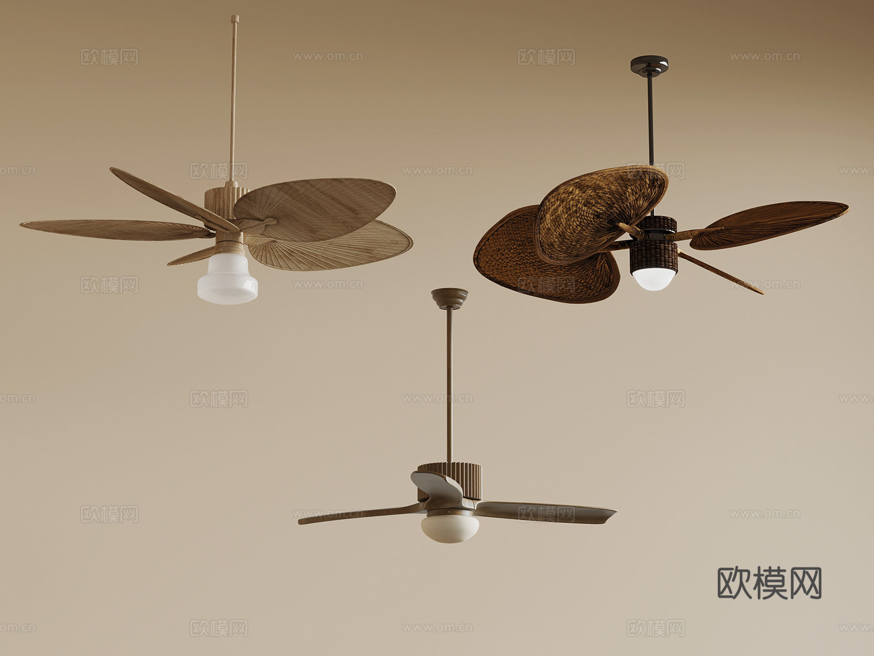 风扇灯 中古风扇灯su模型