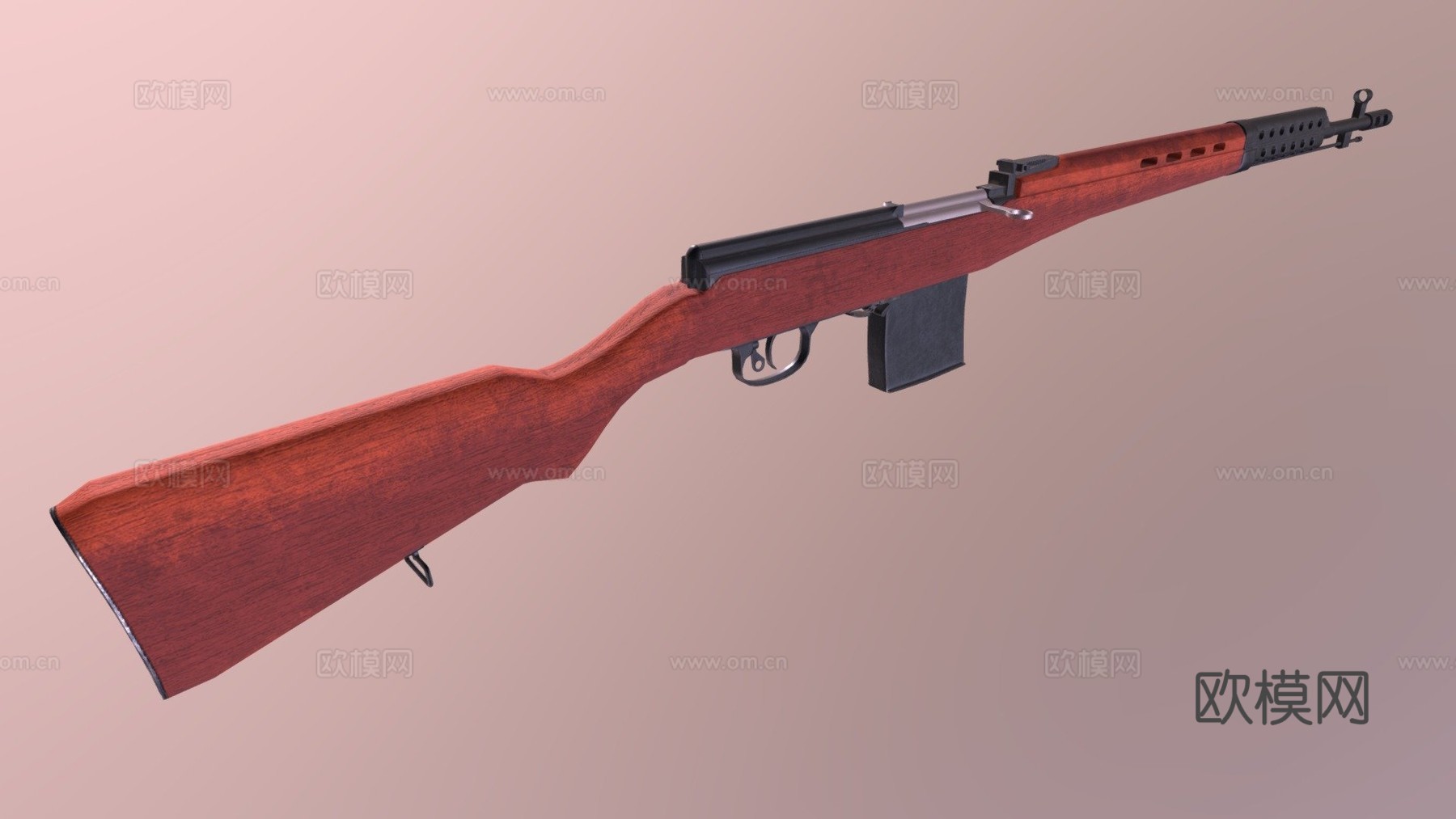 SVT-40枪3d模型