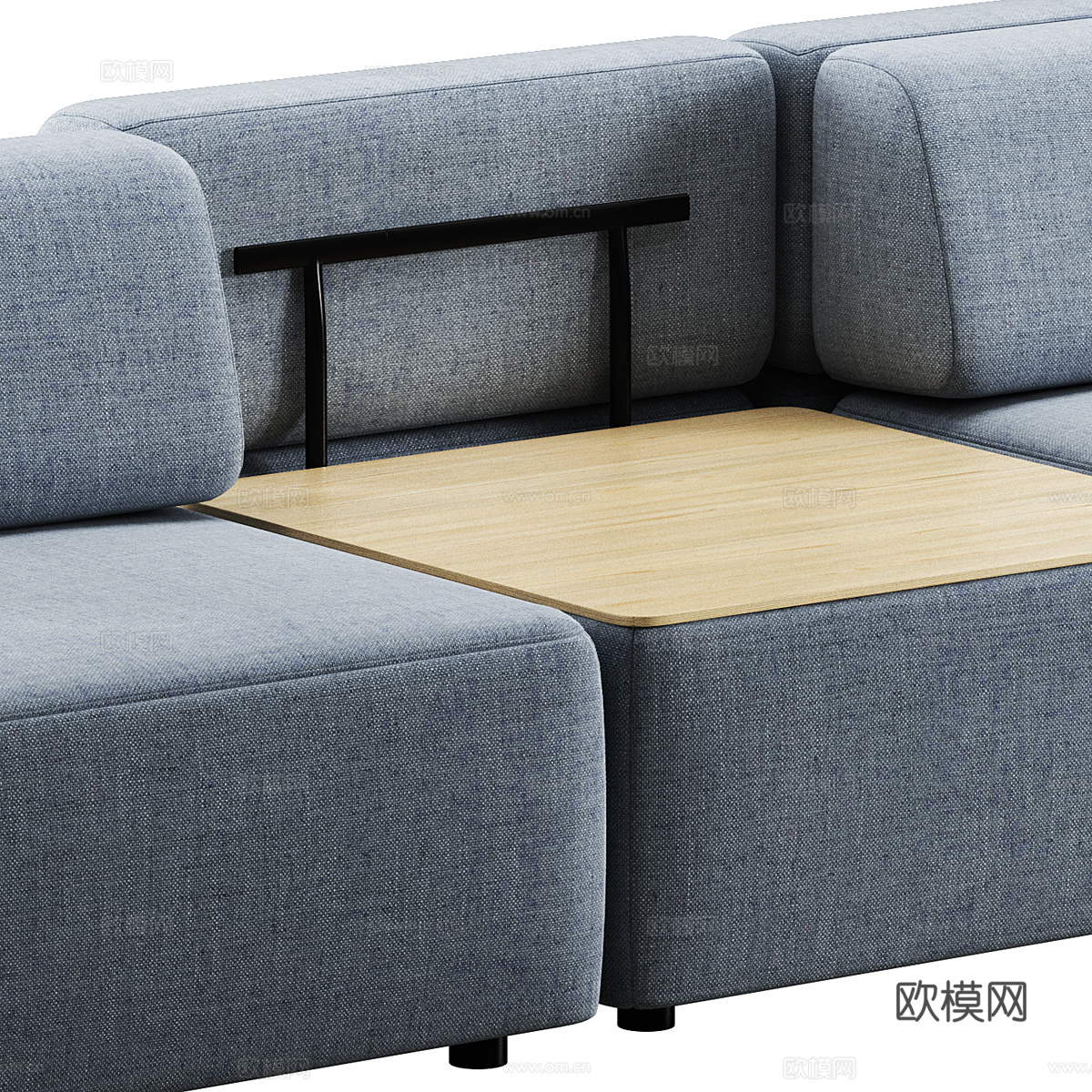 现代意式布艺组合沙发3d模型